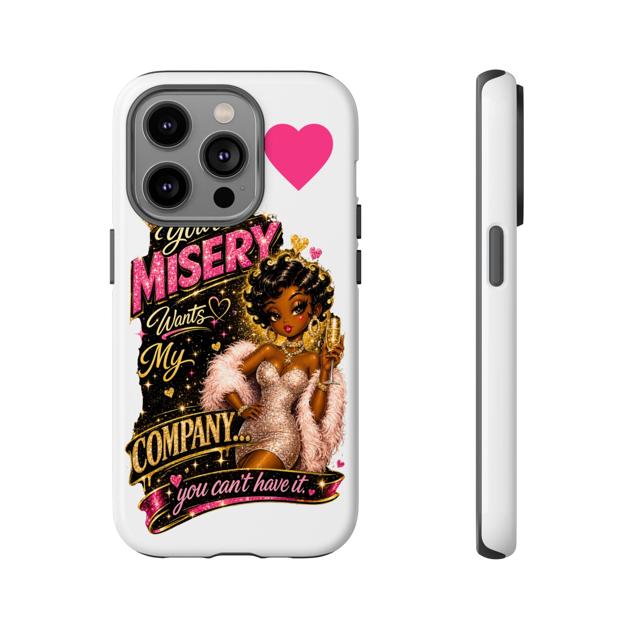 Phone Case — "Your Misery Wants My Company" Retro Graffiti Design