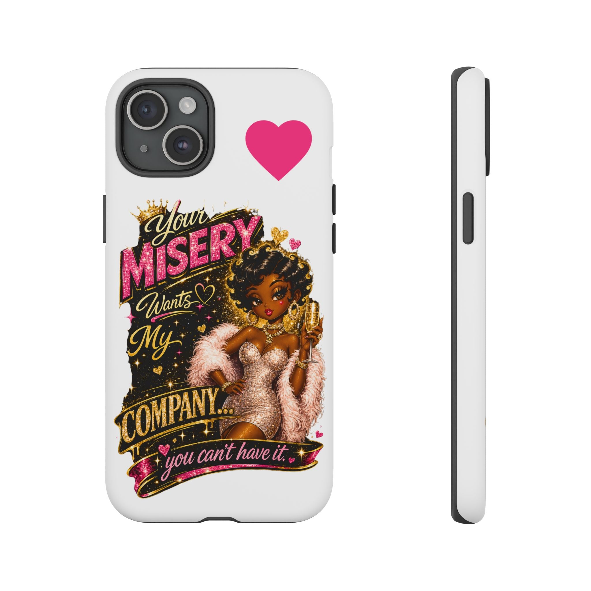 Phone Case — "Your Misery Wants My Company" Retro Graffiti Design