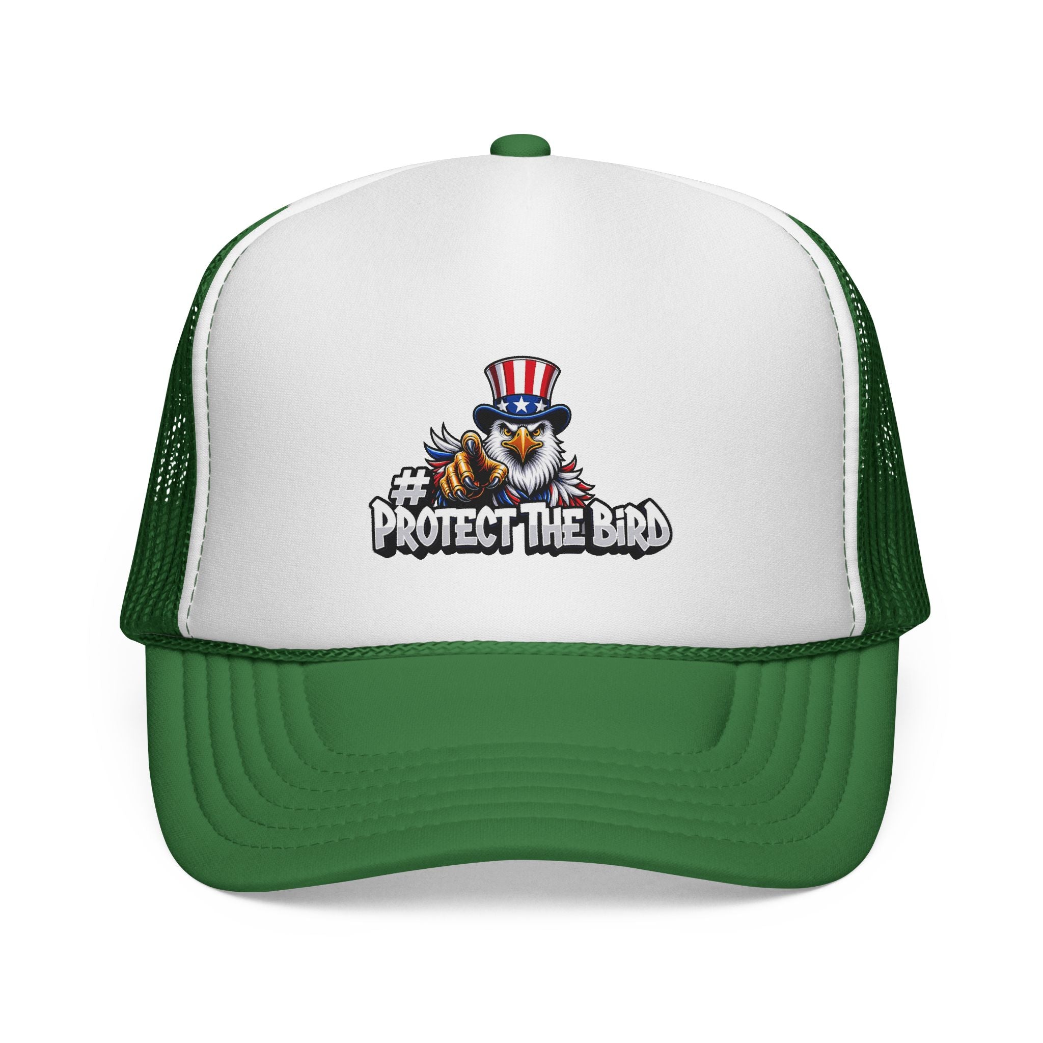 Trucker Cap — "Protect The Bird" Patriotic Eagle Mesh Hat