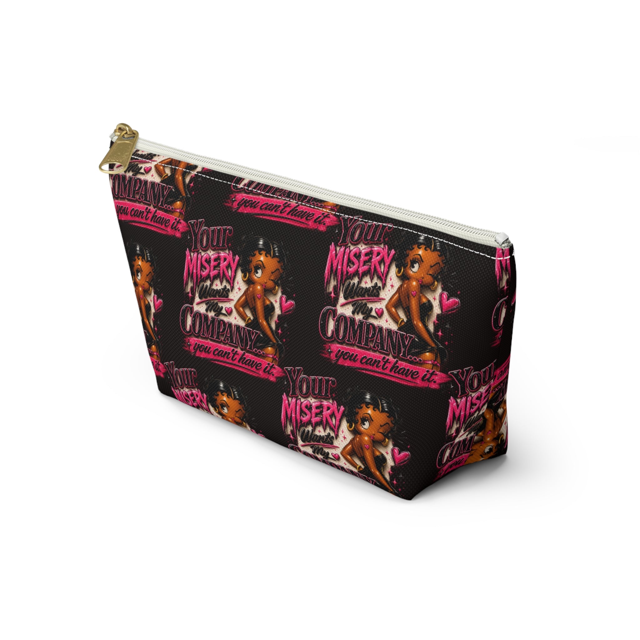 Black Betty Boop Your Misery Wants My Company Accessory Pattern Pouch