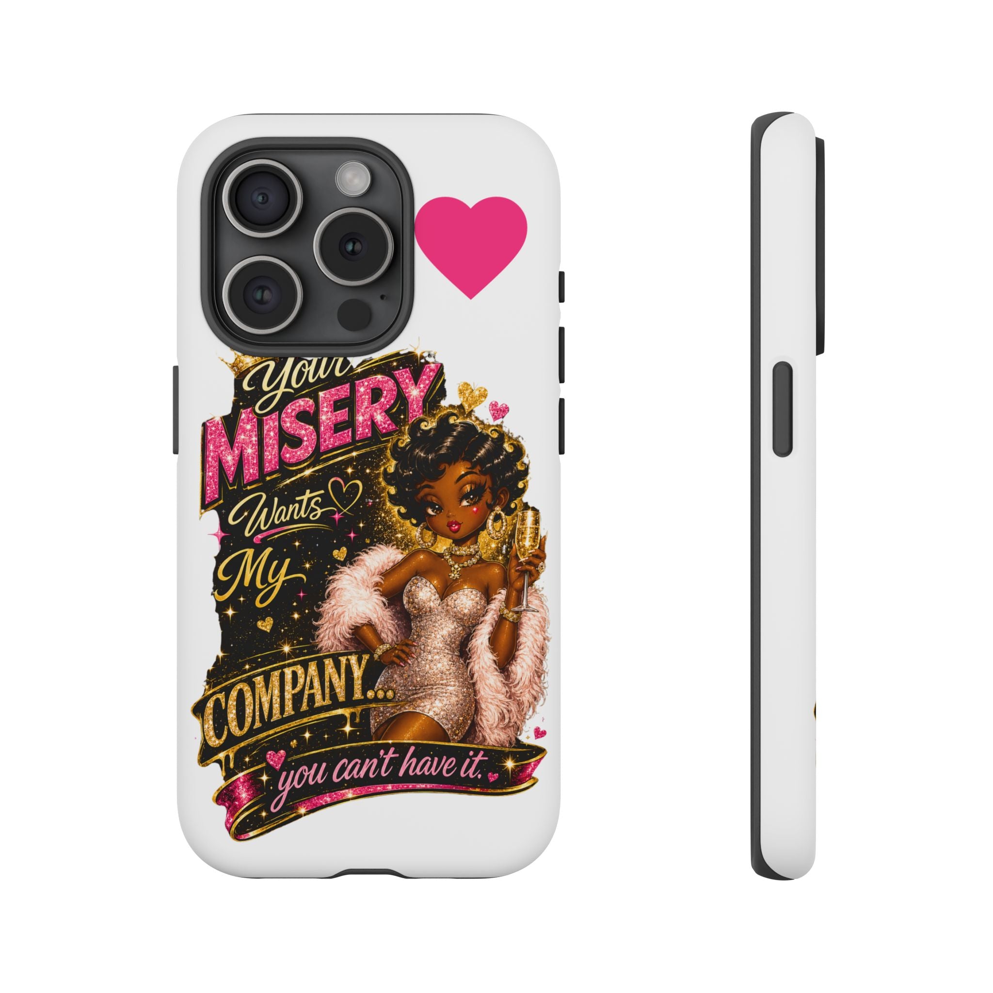 Phone Case — "Your Misery Wants My Company" Retro Graffiti Design