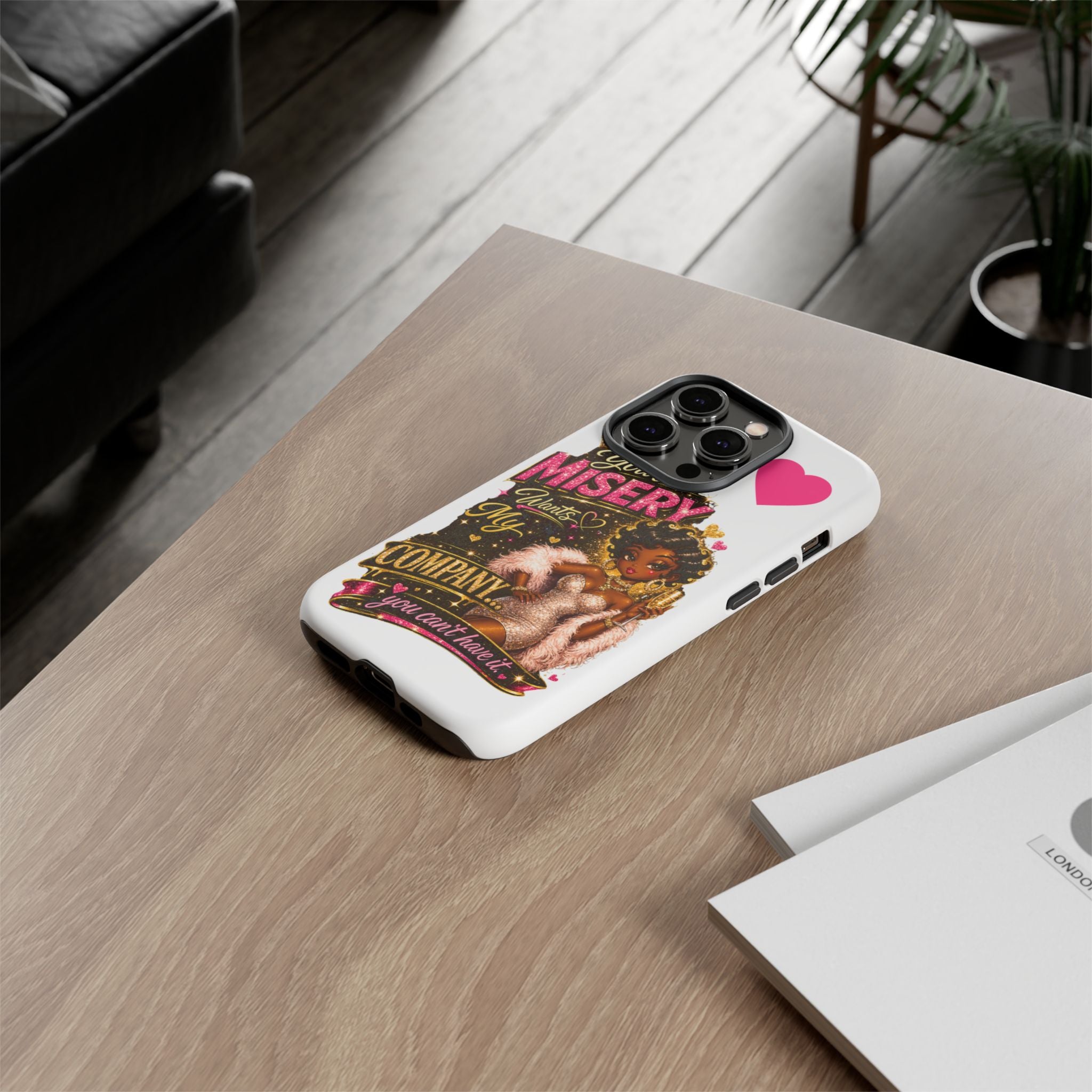 Phone Case — "Your Misery Wants My Company" Retro Graffiti Design