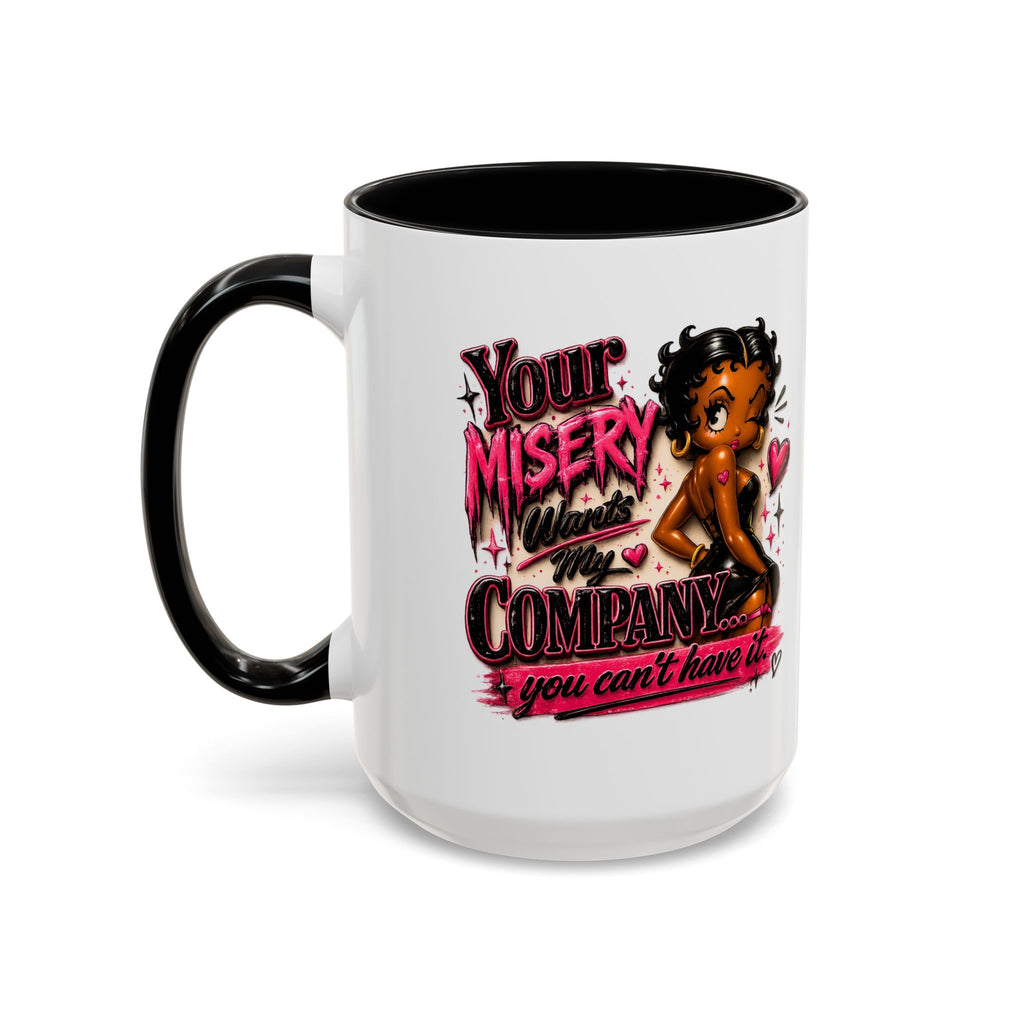 Accent Coffee Mug — "Your Misery Wants My Company" Retro Pin-Up Coffee Mug (11/15oz)