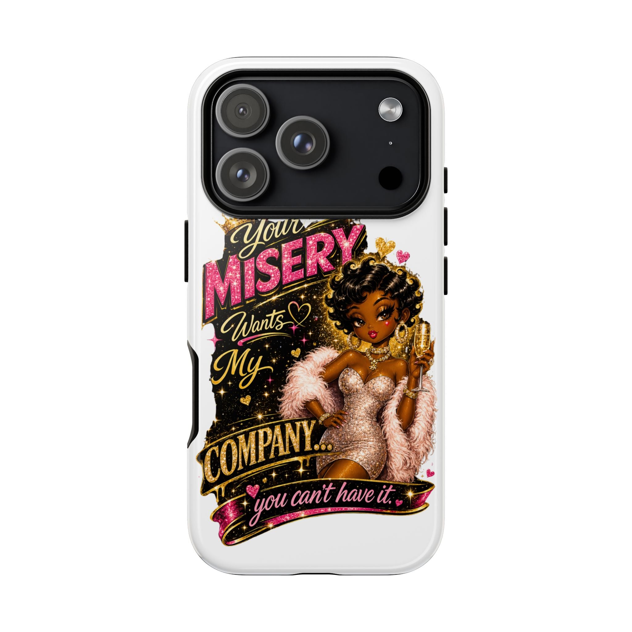 Phone Case — "Your Misery Wants My Company" Retro Graffiti Design