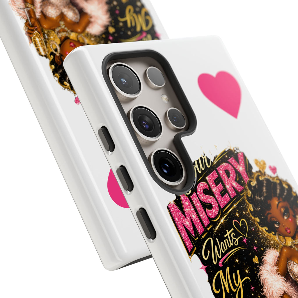 Phone Case — "Your Misery Wants My Company" Retro Graffiti Design