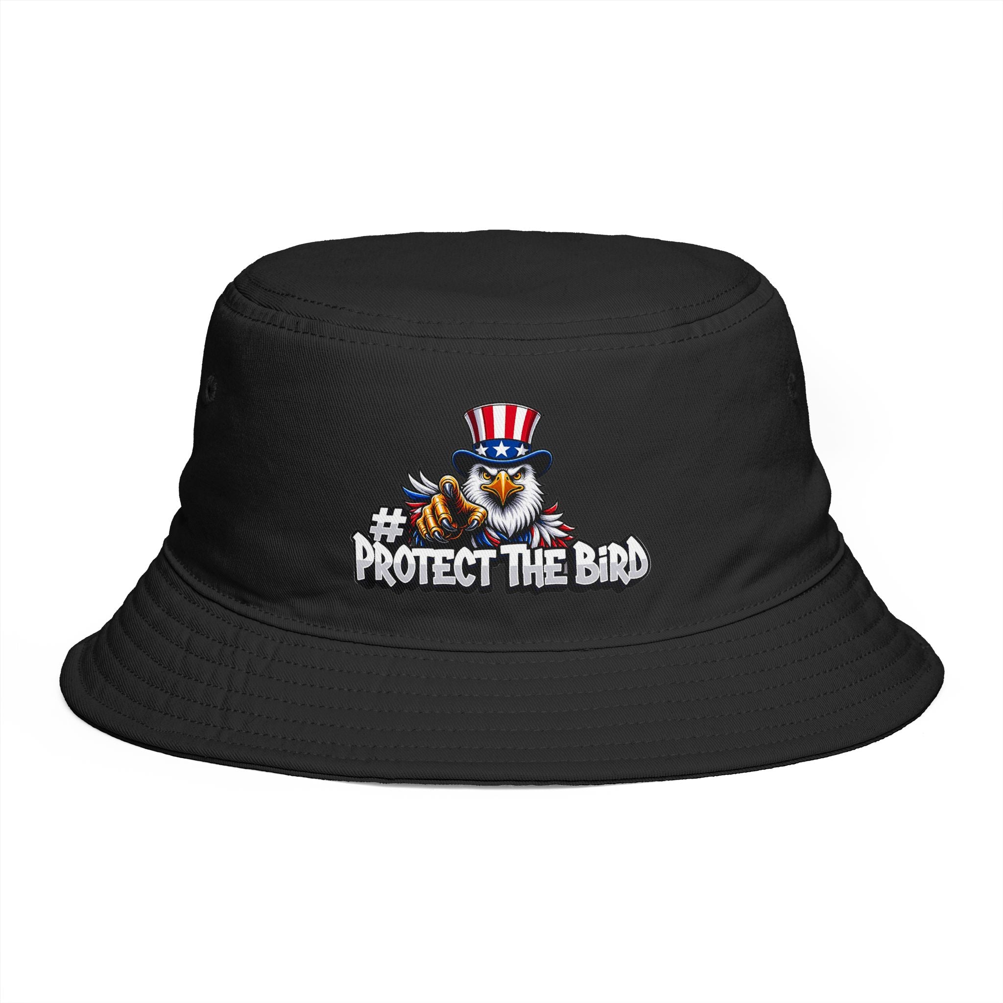 Protect The Bird Patriotic Eagle Bucket Hat — American Flag Uncle Sam Design