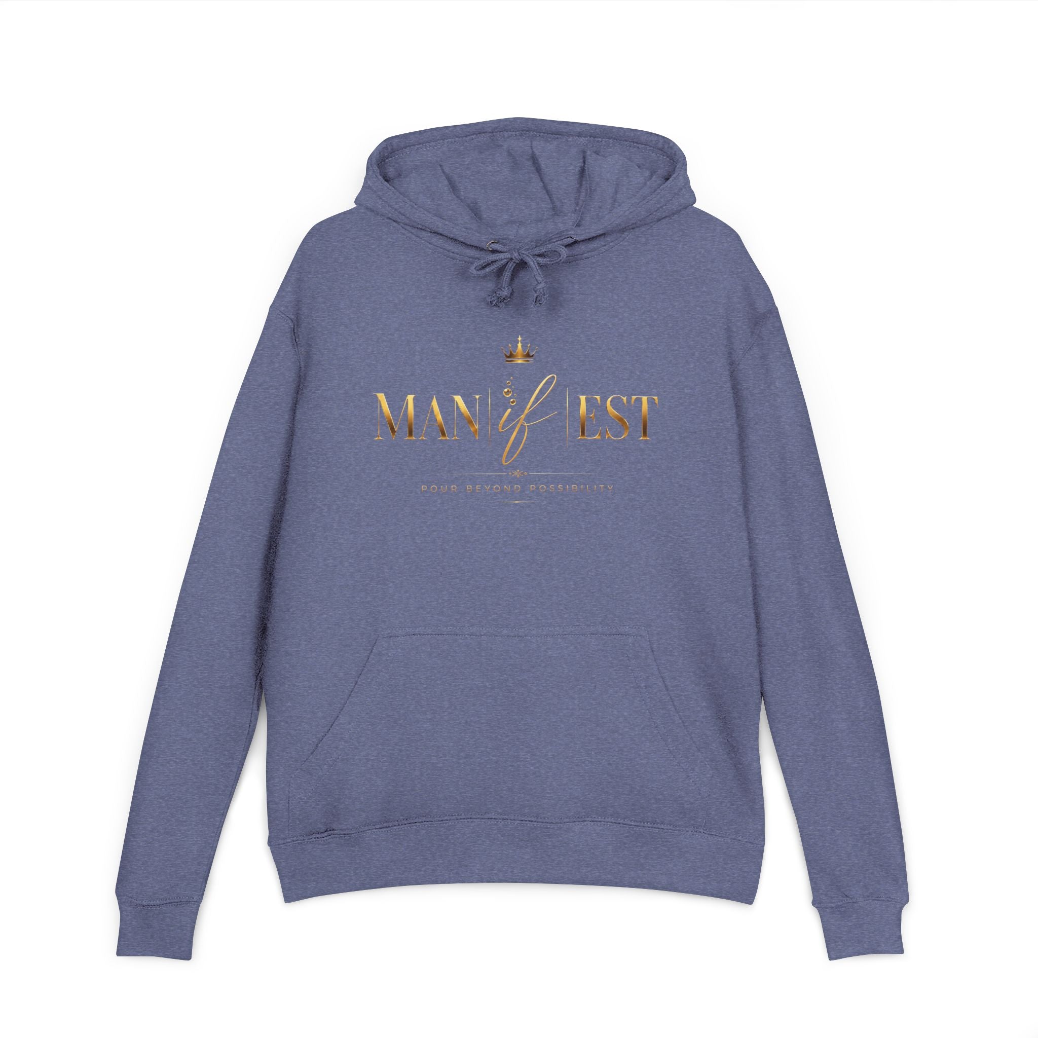 Manifest Hoodie — 'MANIFEST' Motivational Pullover with Gold Script