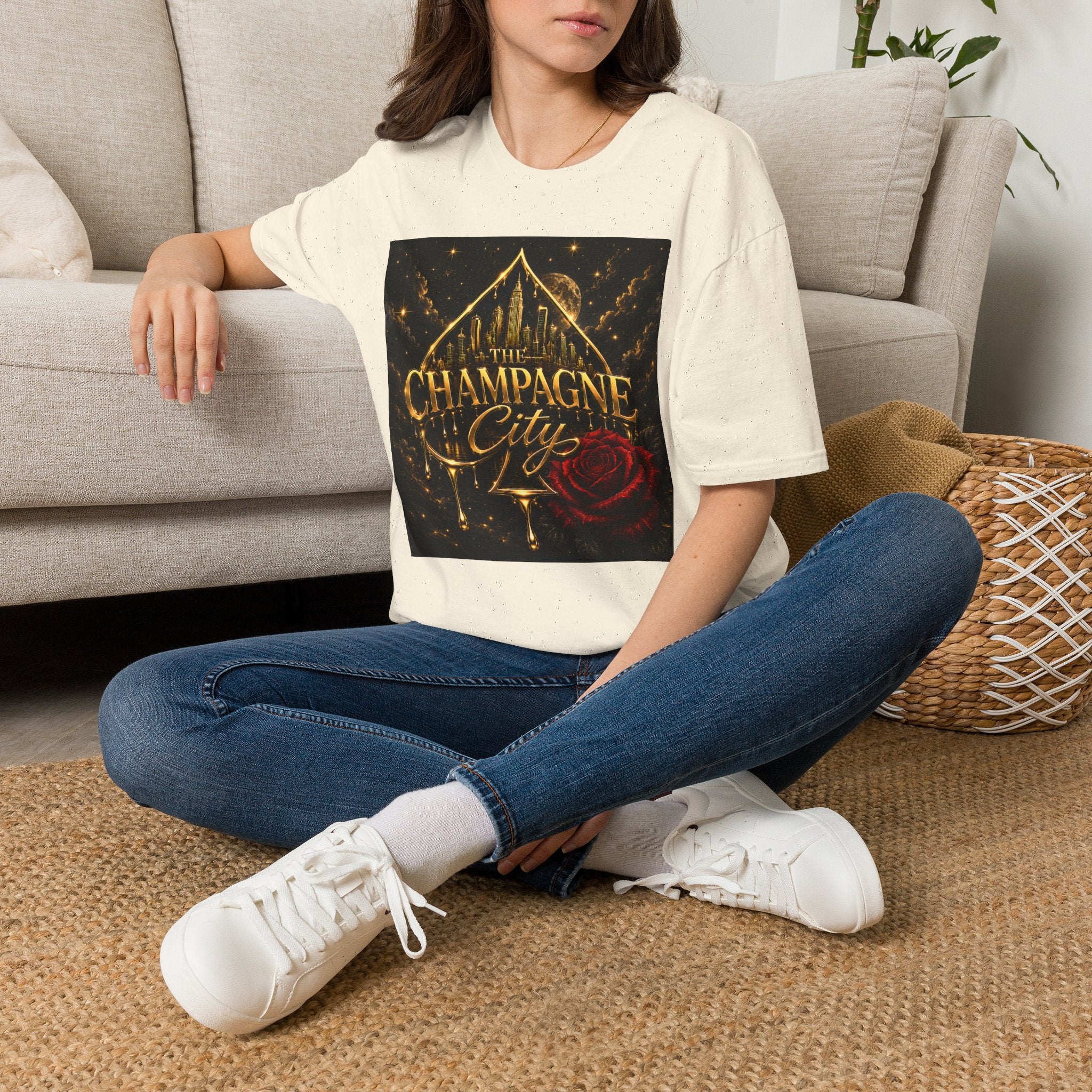 The Champagne City T-Shirt — Golden Skyline Graphic Tee