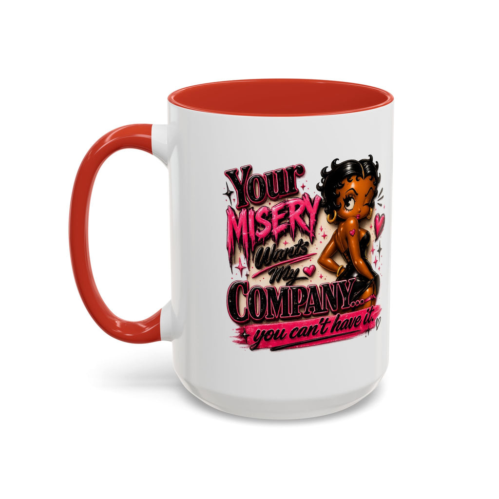 Accent Coffee Mug — "Your Misery Wants My Company" Retro Pin-Up Coffee Mug (11/15oz)