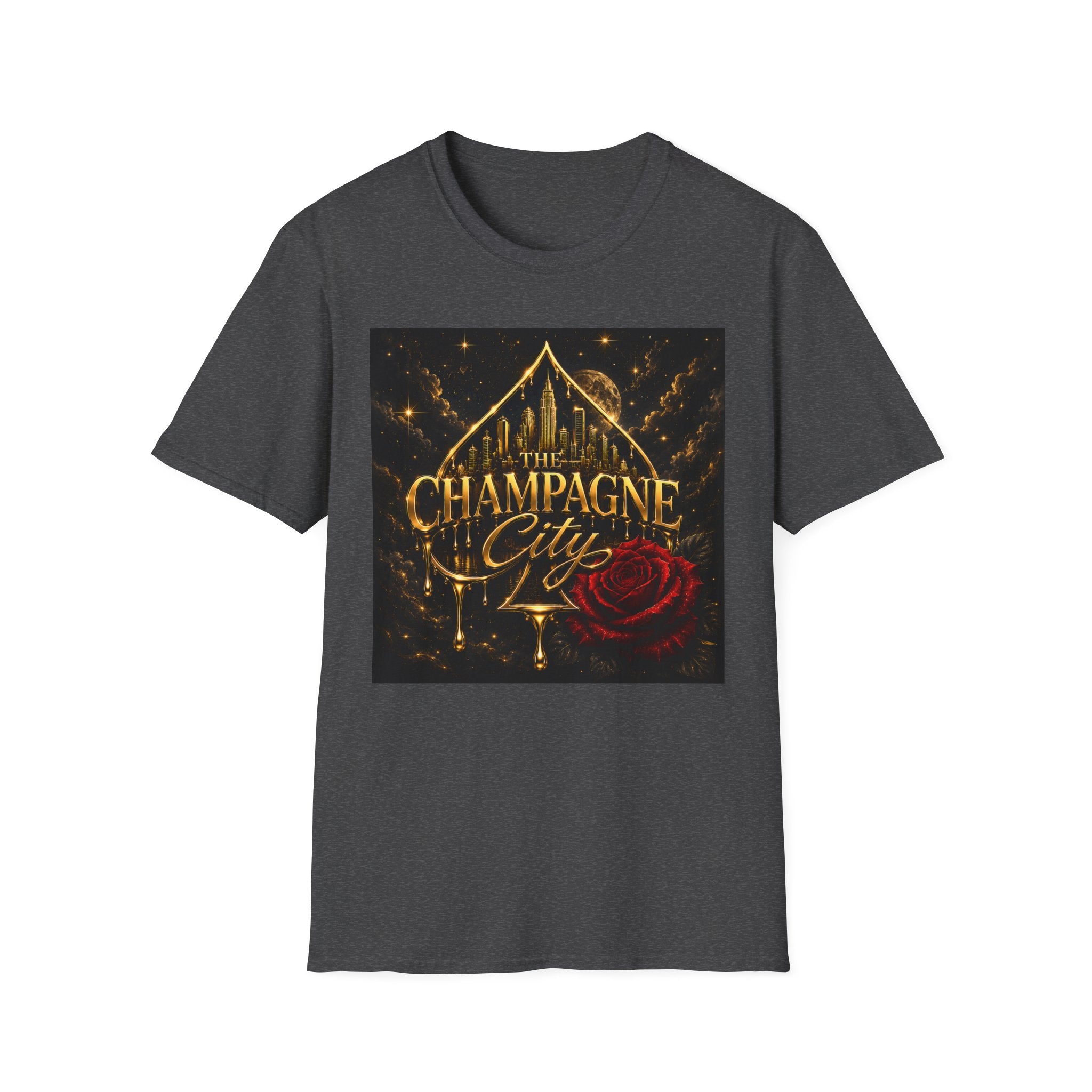 The Champagne City T-Shirt — Golden Skyline Graphic Tee