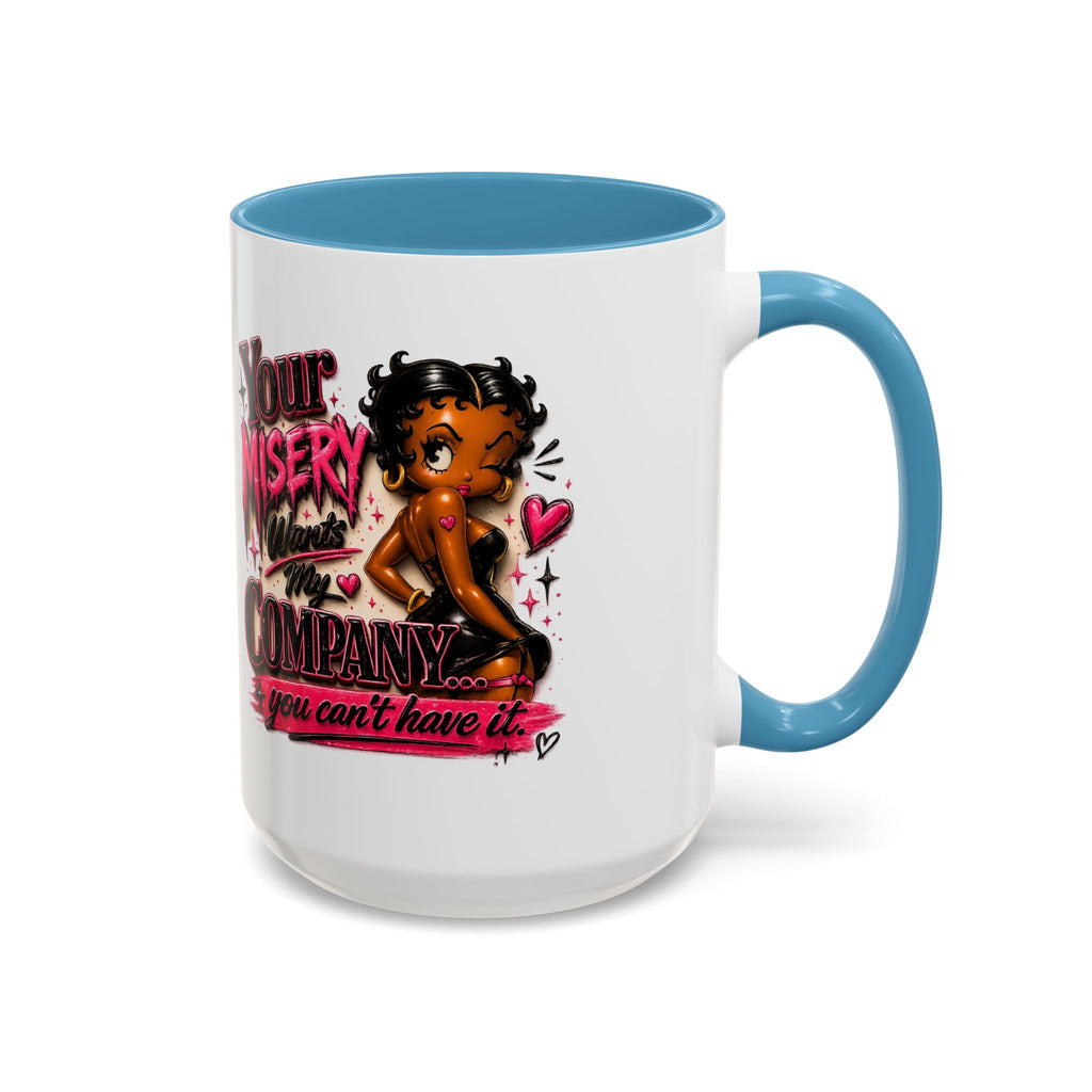Accent Coffee Mug — "Your Misery Wants My Company" Retro Pin-Up Coffee Mug (11/15oz)