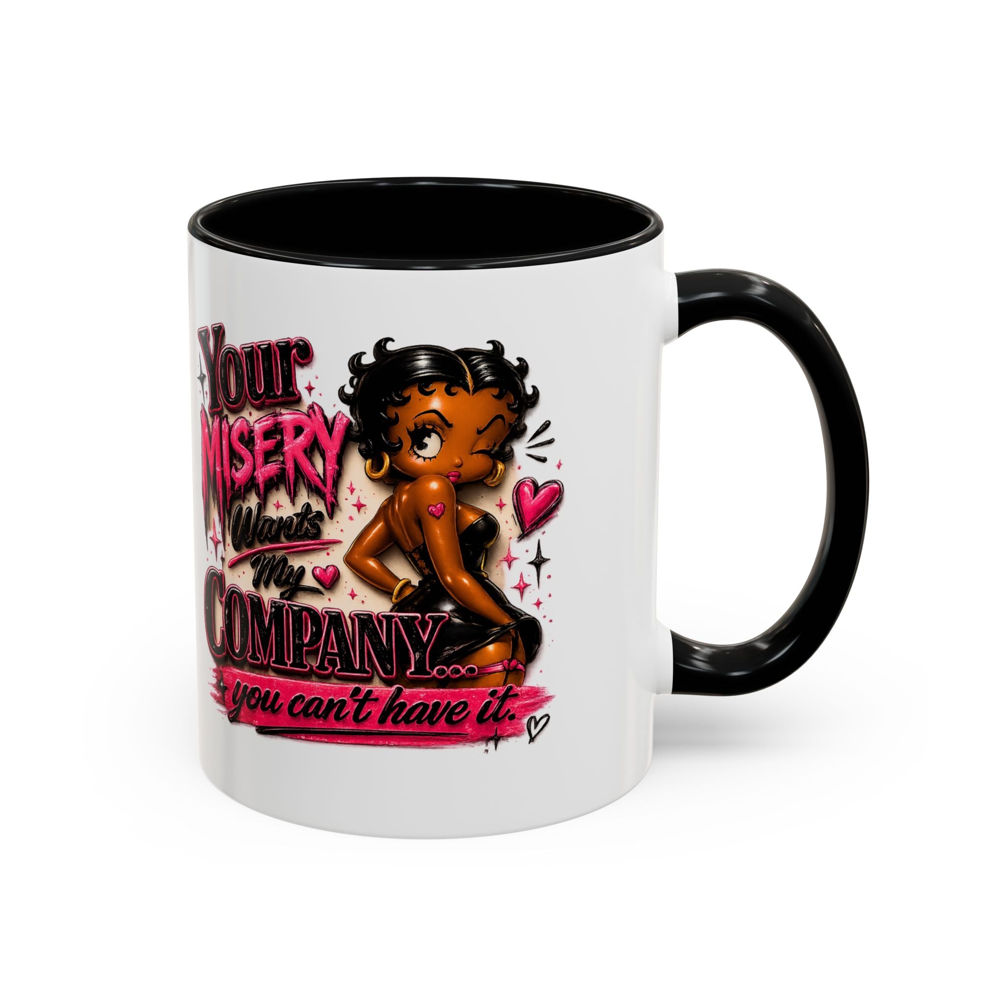 Accent Coffee Mug — "Your Misery Wants My Company" Retro Pin-Up Coffee Mug (11/15oz)