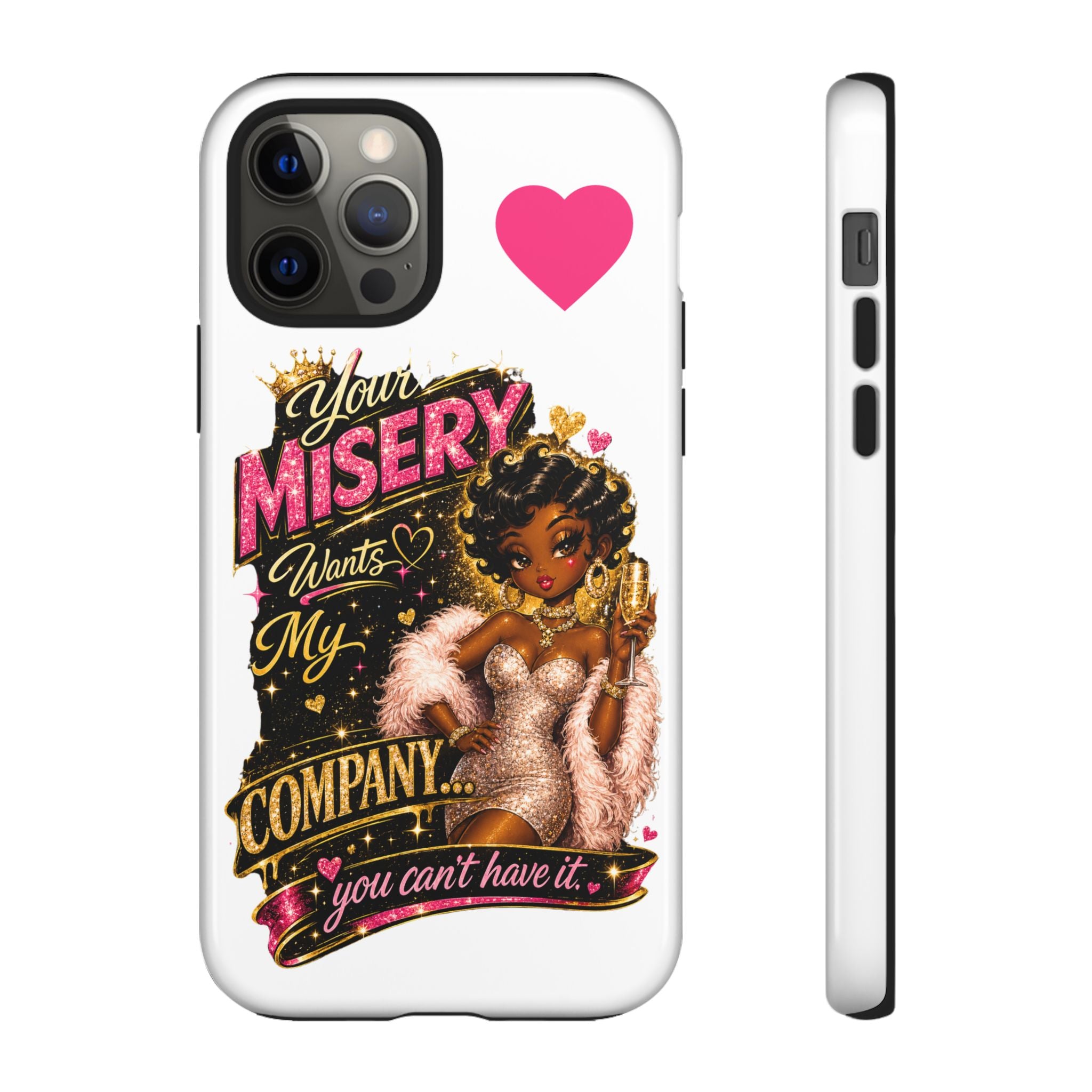 Phone Case — "Your Misery Wants My Company" Retro Graffiti Design
