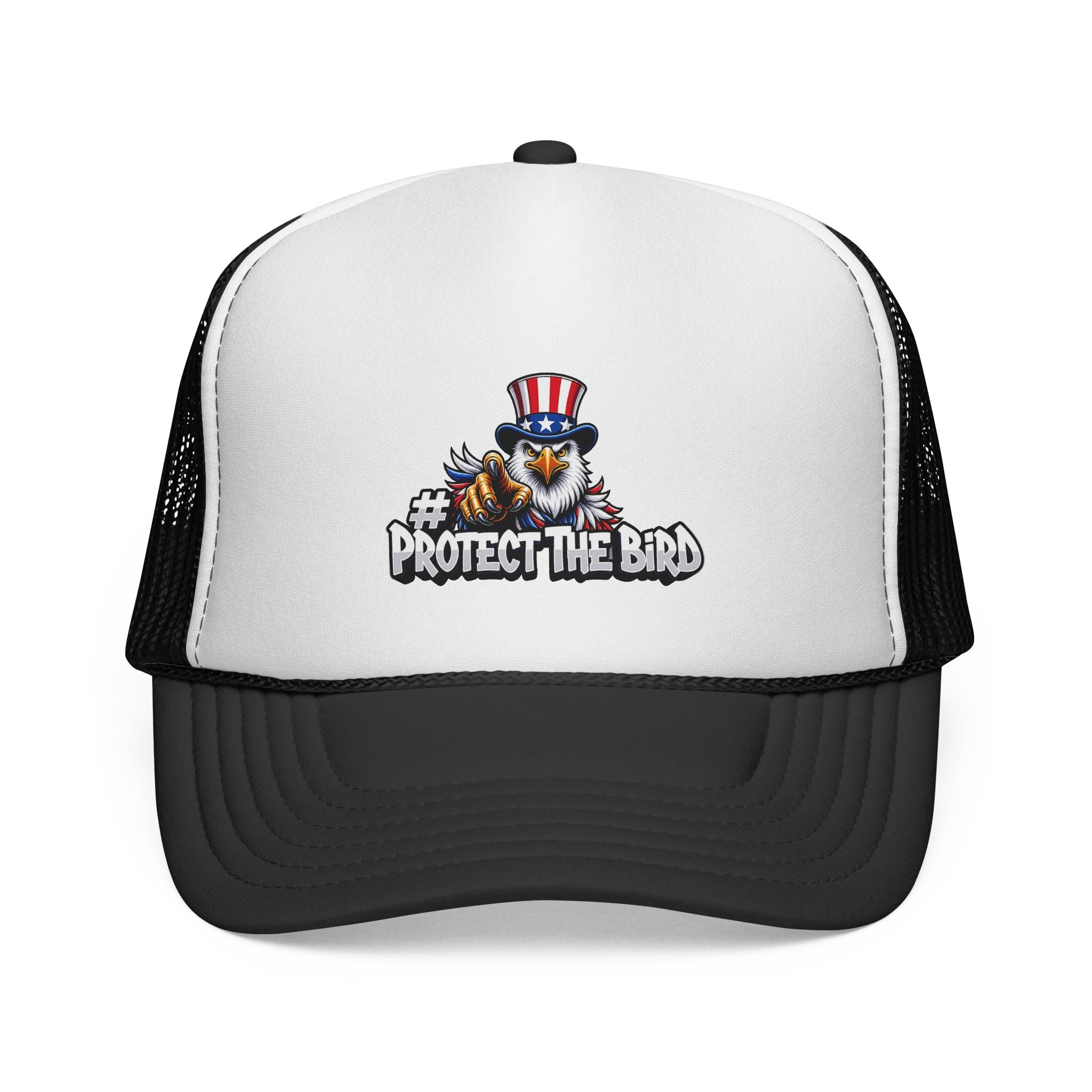 Trucker Cap — "Protect The Bird" Patriotic Eagle Mesh Hat