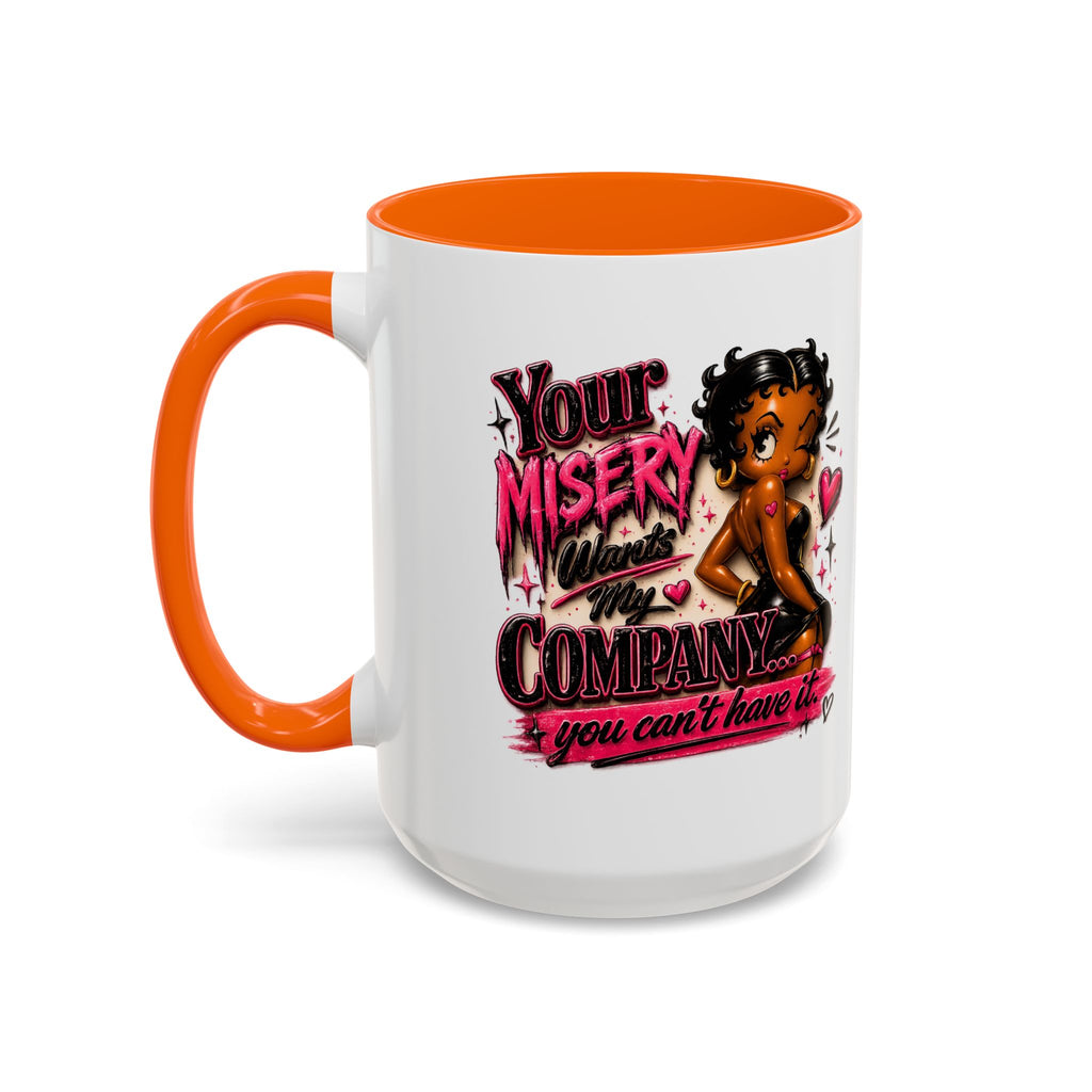 Accent Coffee Mug — "Your Misery Wants My Company" Retro Pin-Up Coffee Mug (11/15oz)