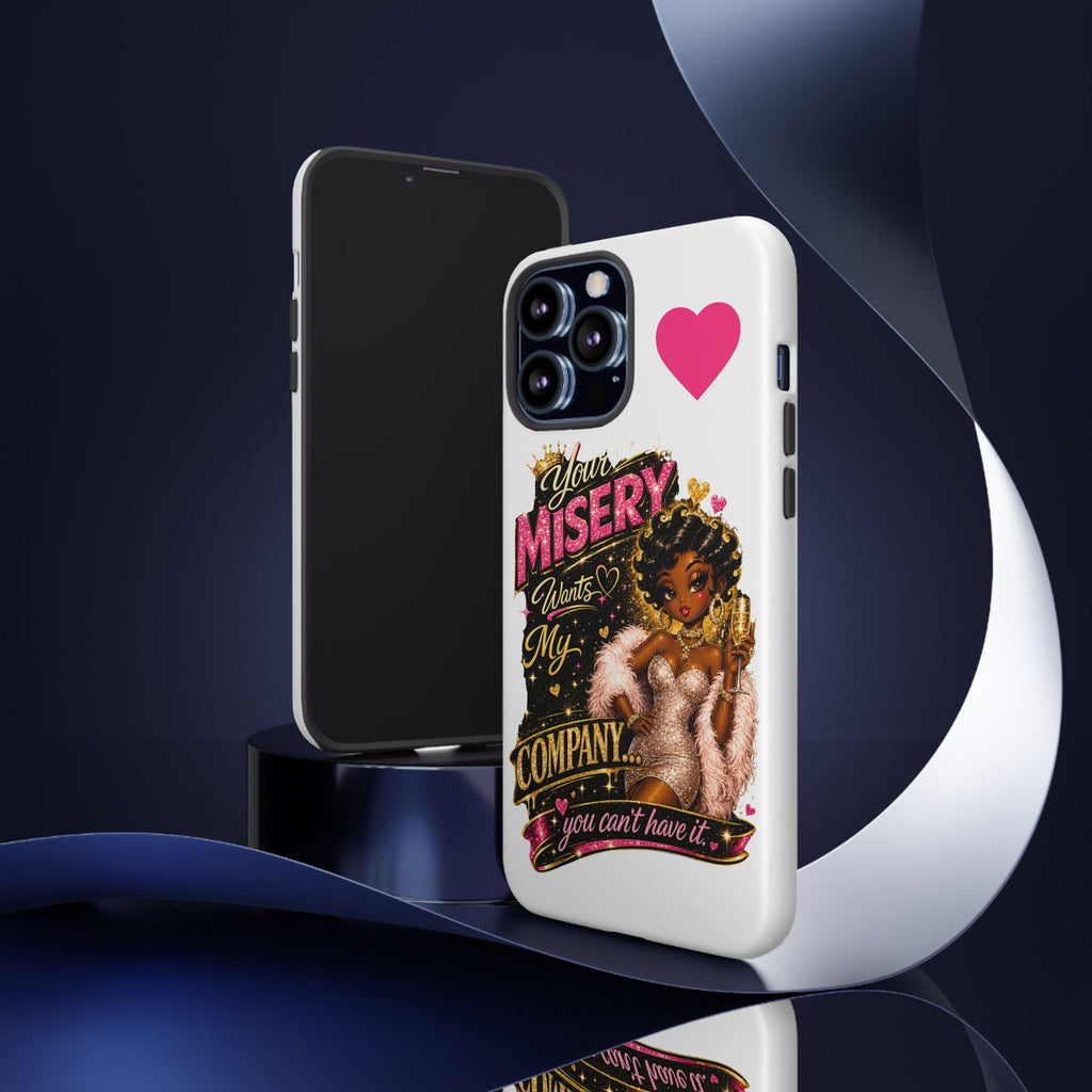 Phone Case — "Your Misery Wants My Company" Retro Graffiti Design