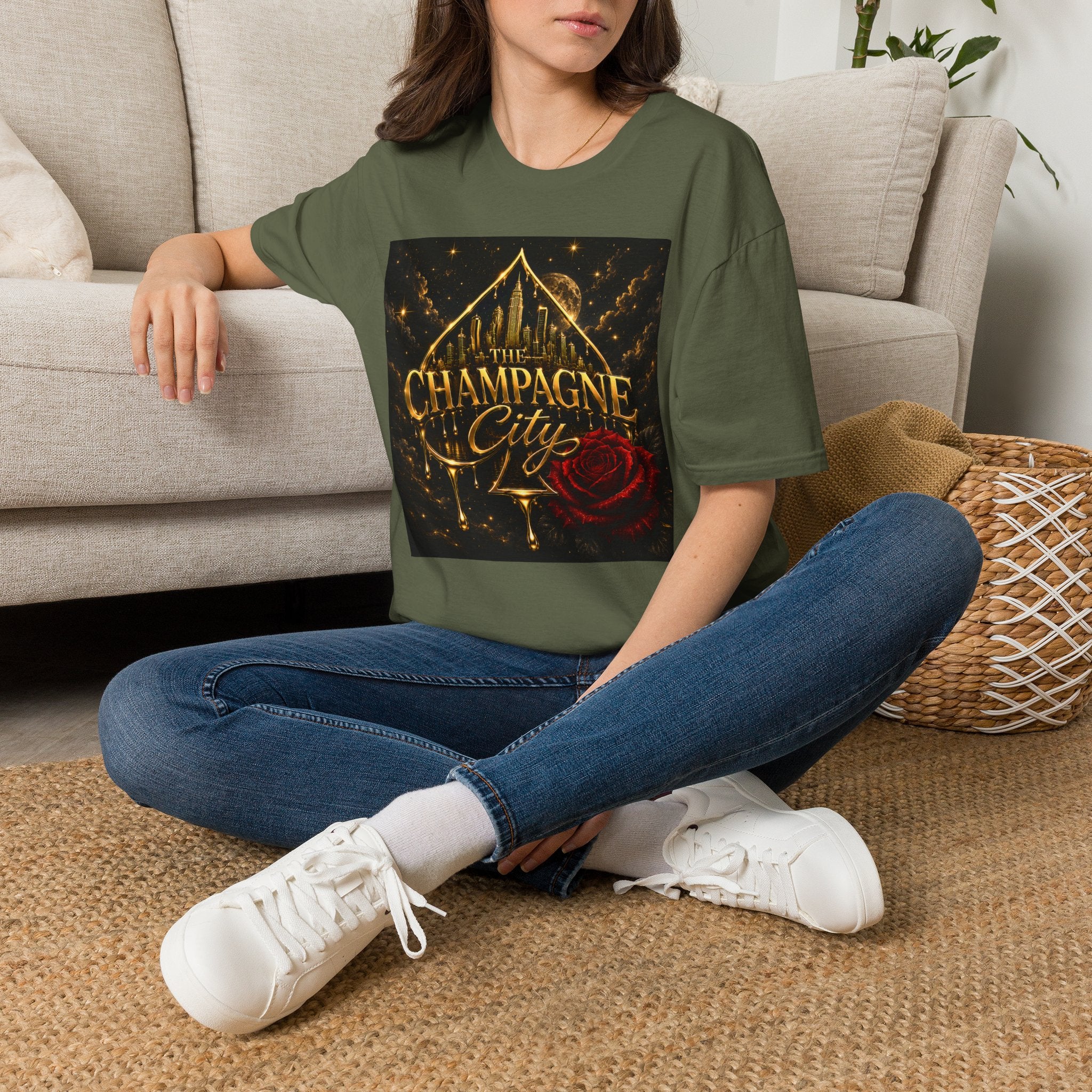 The Champagne City T-Shirt — Golden Skyline Graphic Tee