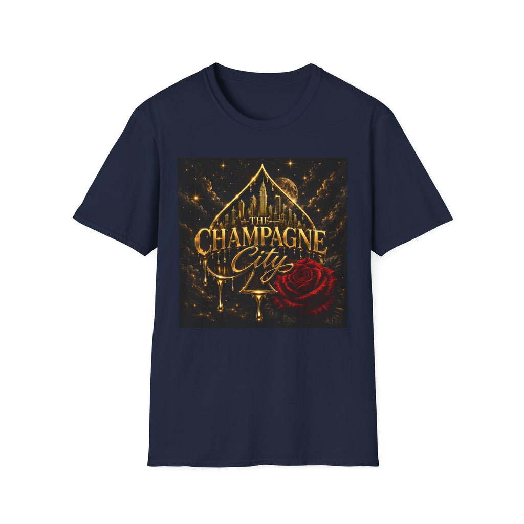The Champagne City T-Shirt — Golden Skyline Graphic Tee