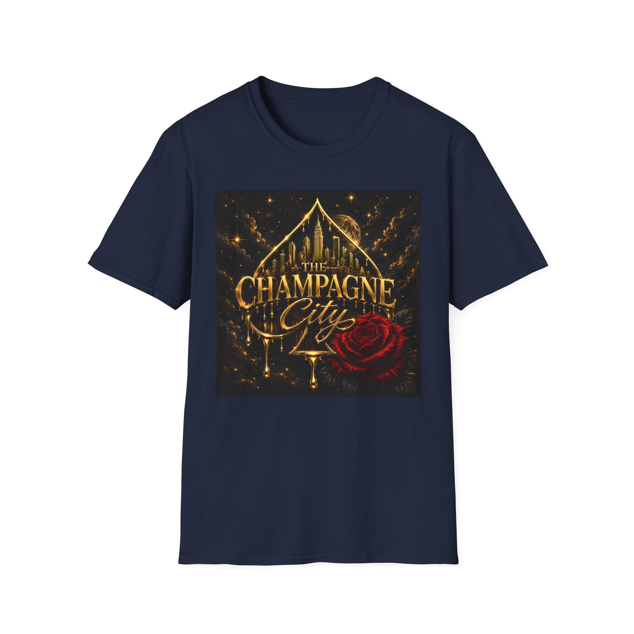 The Champagne City T-Shirt — Golden Skyline Graphic Tee