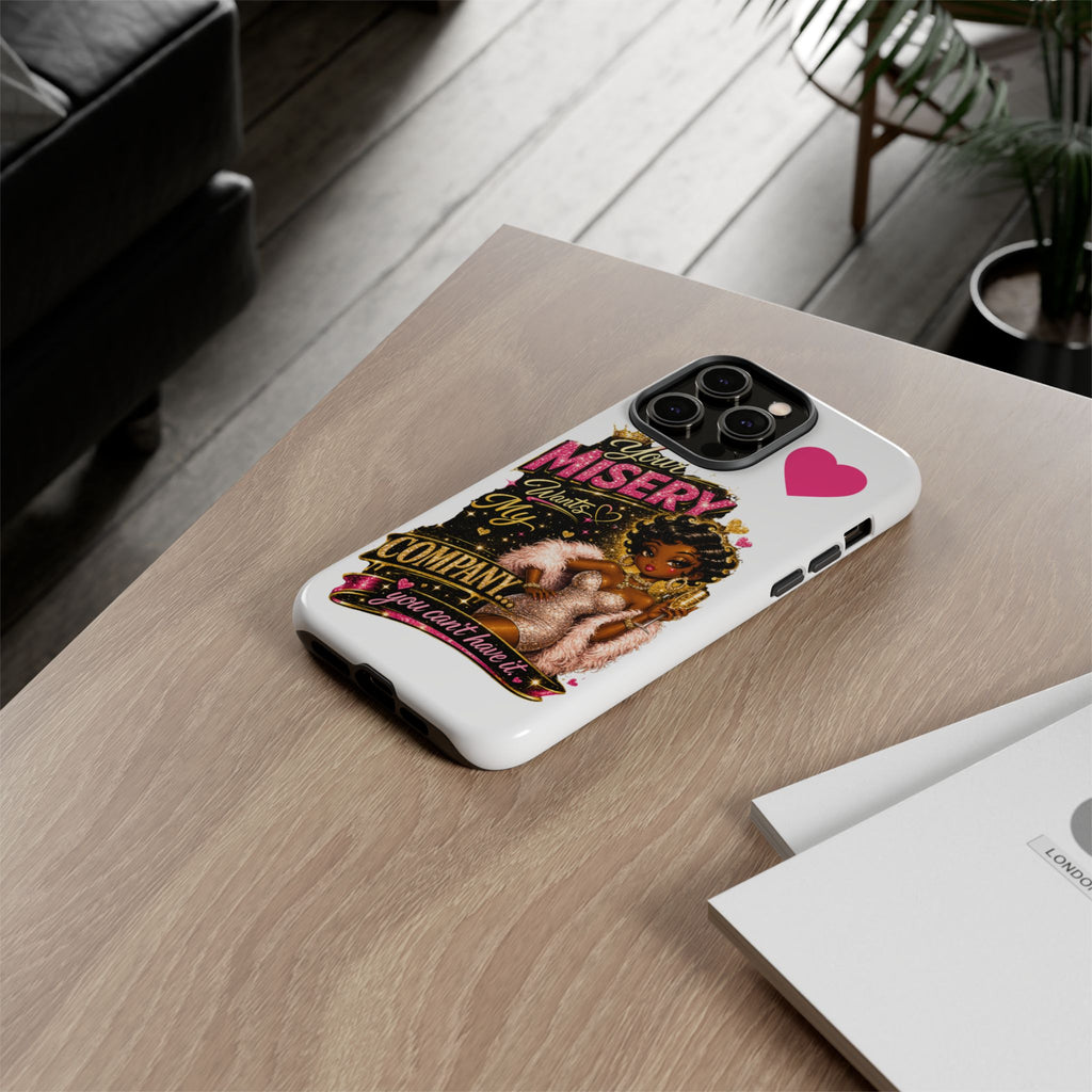 Phone Case — "Your Misery Wants My Company" Retro Graffiti Design