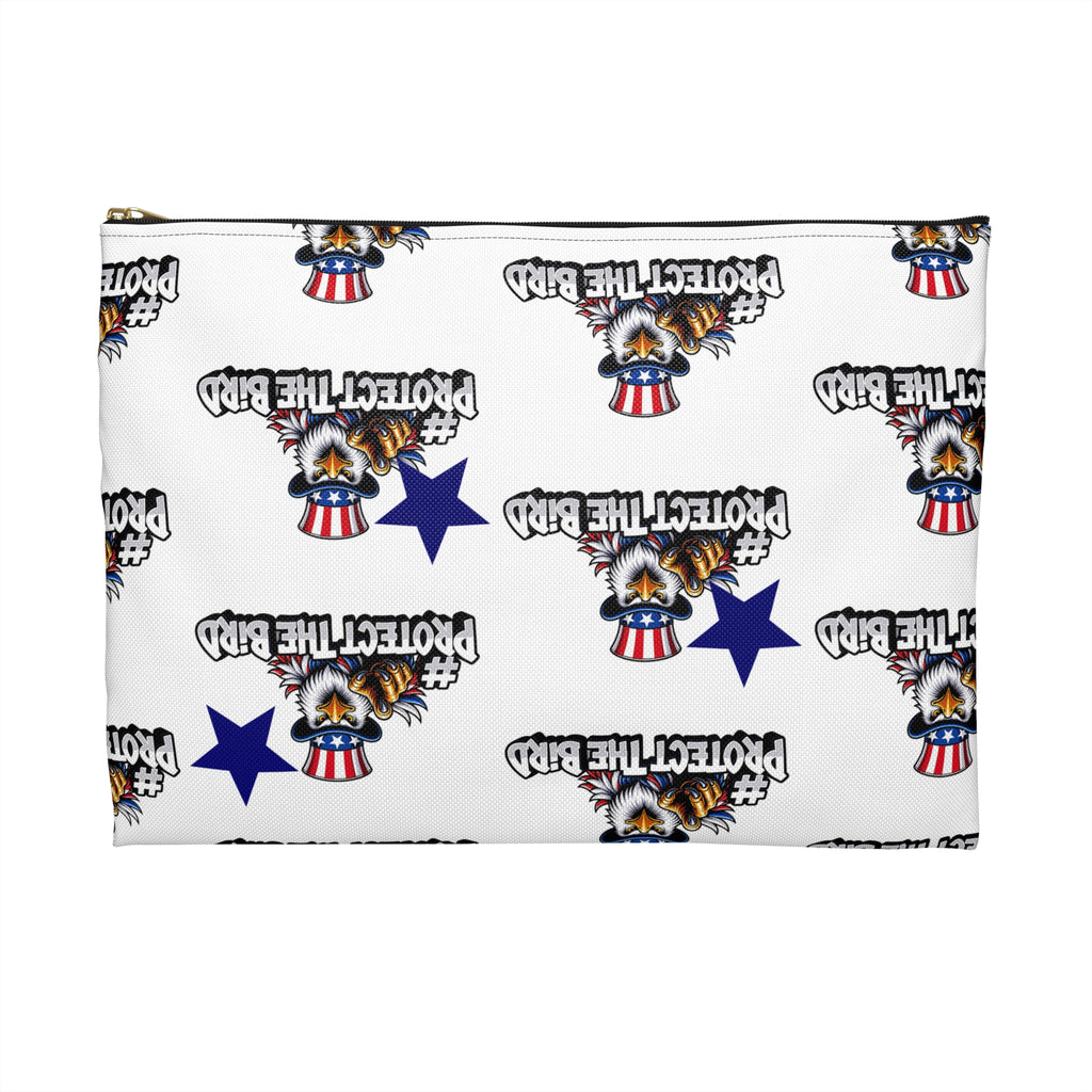 Protect the Bird Accessory Pouch — Patriotic Eagle Zip Pouch for Travel & Everyday