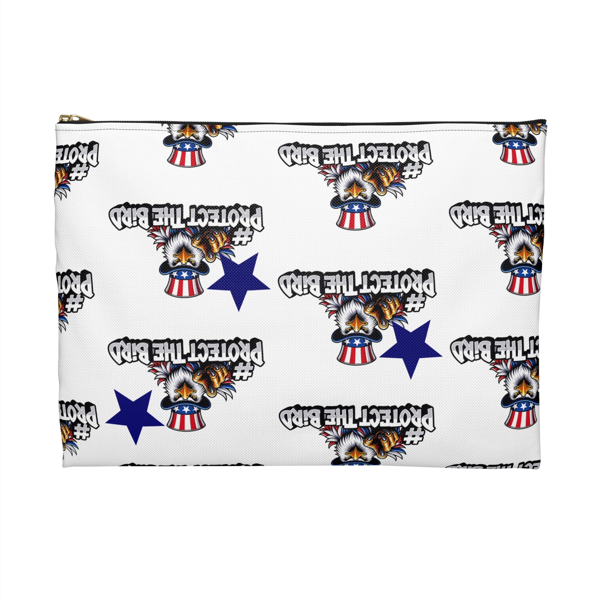Protect the Bird Accessory Pouch — Patriotic Eagle Zip Pouch for Travel & Everyday