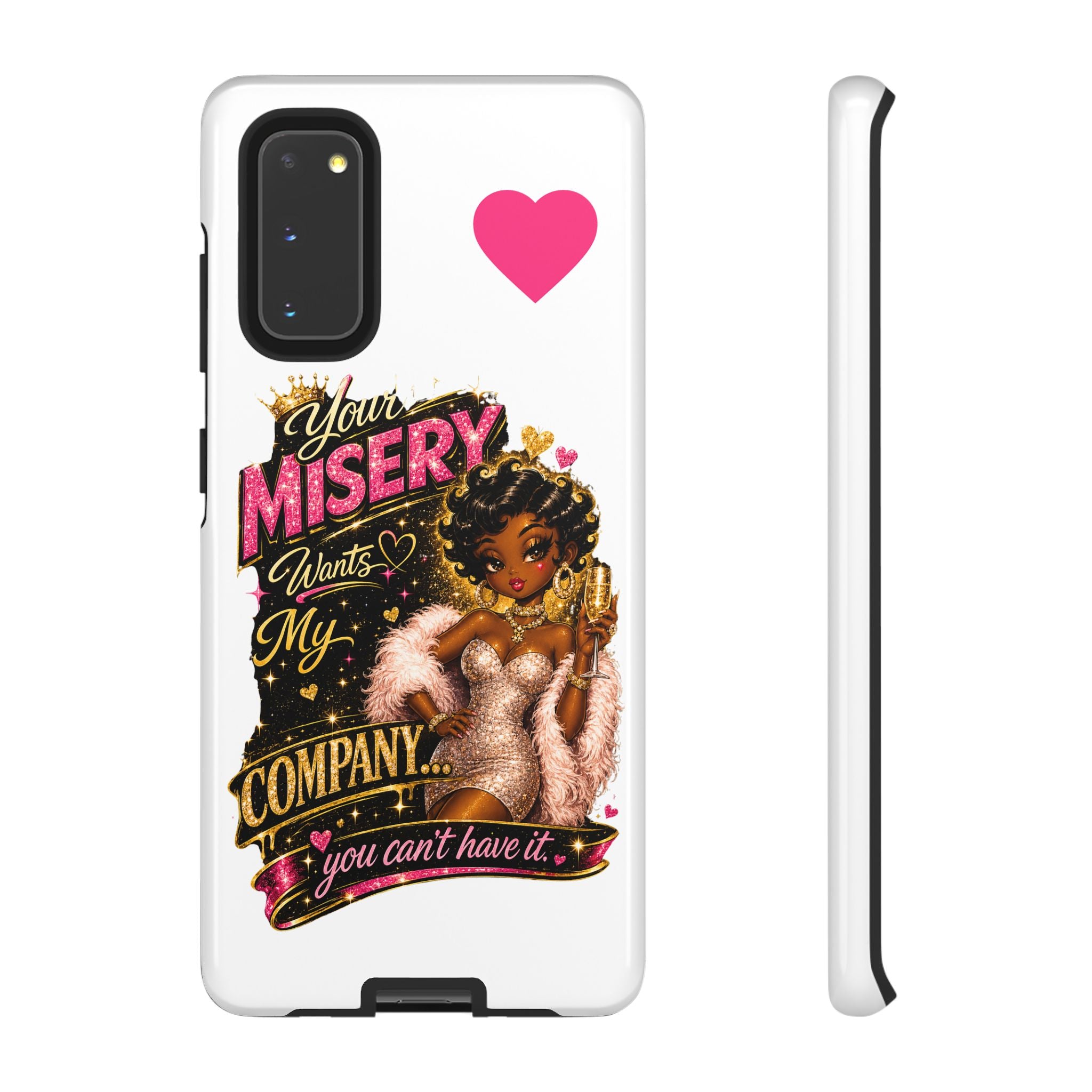 Phone Case — "Your Misery Wants My Company" Retro Graffiti Design