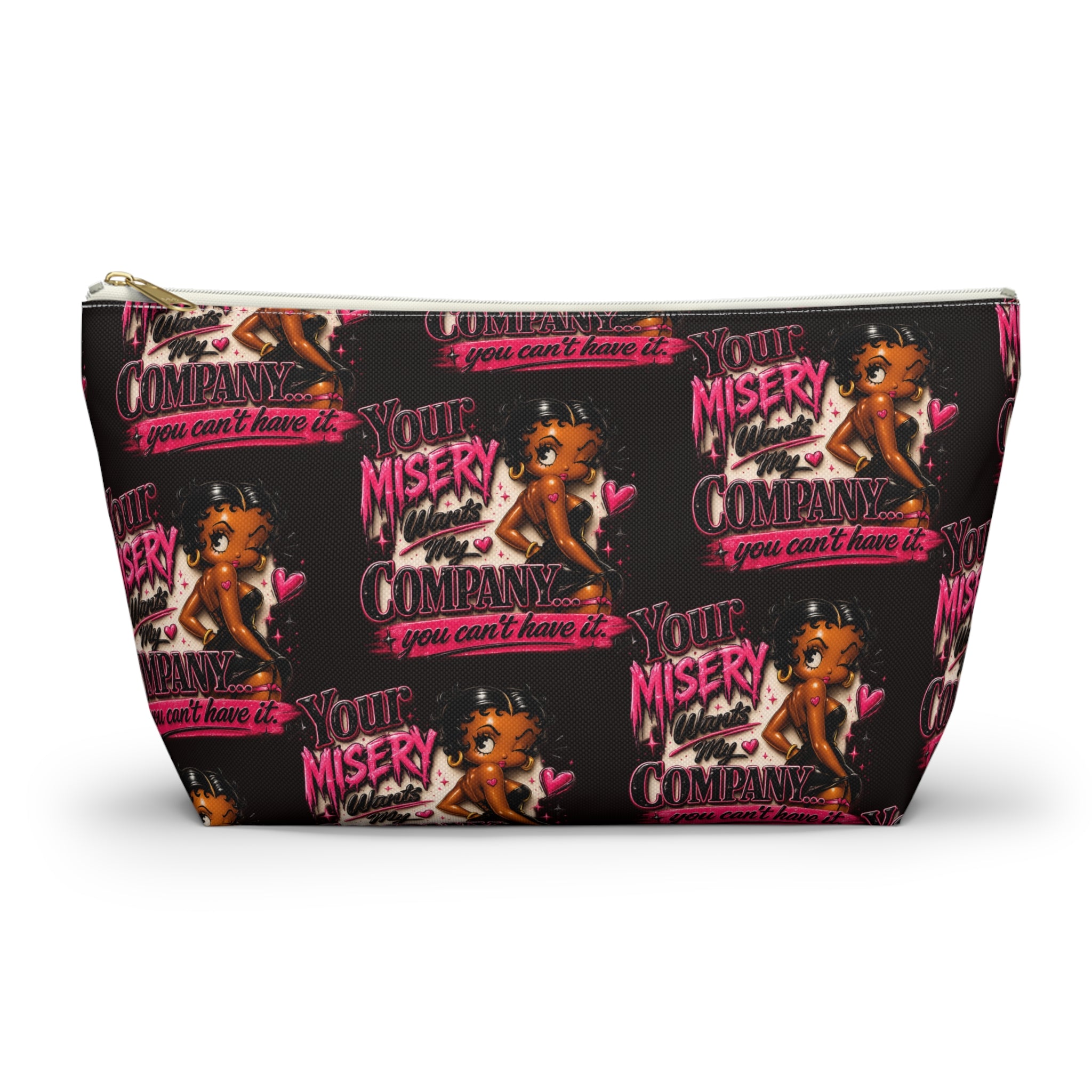 Black Betty Boop Your Misery Wants My Company Accessory Pattern Pouch