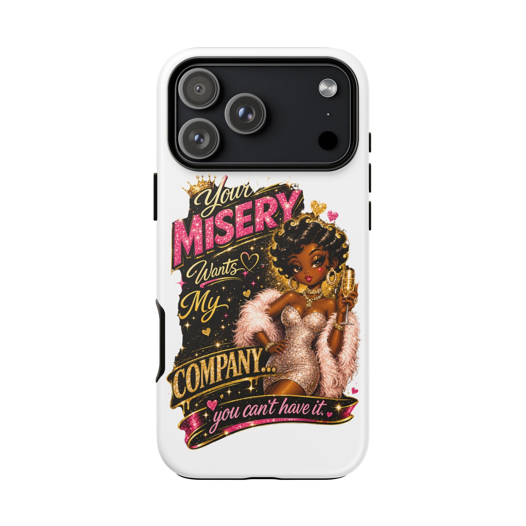 Phone Case — "Your Misery Wants My Company" Retro Graffiti Design