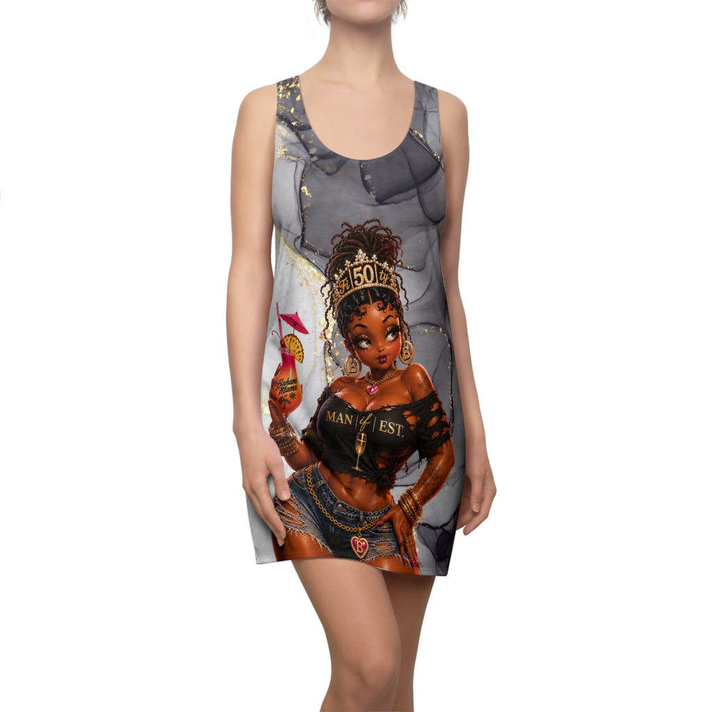 Racerback Dress — "Manifest" 50th Vintage Reserve Afrocentric Birthday Design