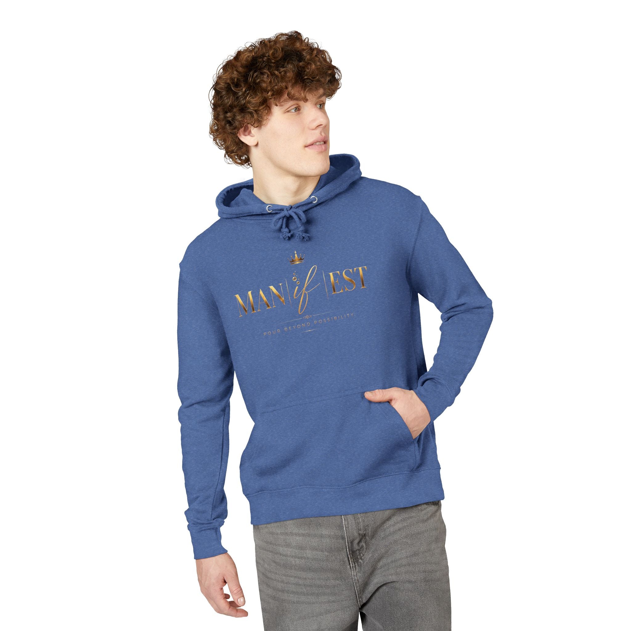 Manifest Hoodie — 'MANIFEST' Motivational Pullover with Gold Script