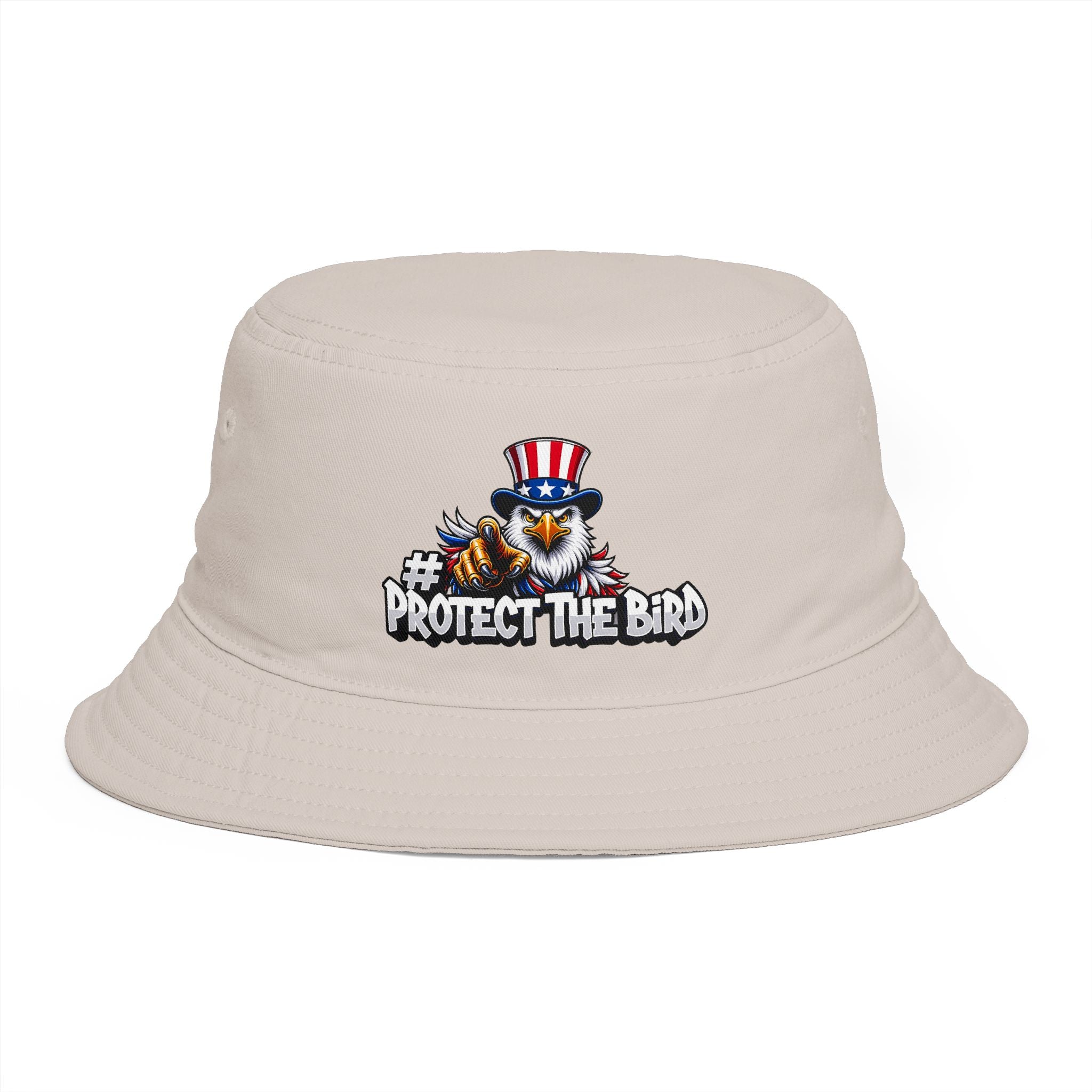 Protect The Bird Patriotic Eagle Bucket Hat — American Flag Uncle Sam Design