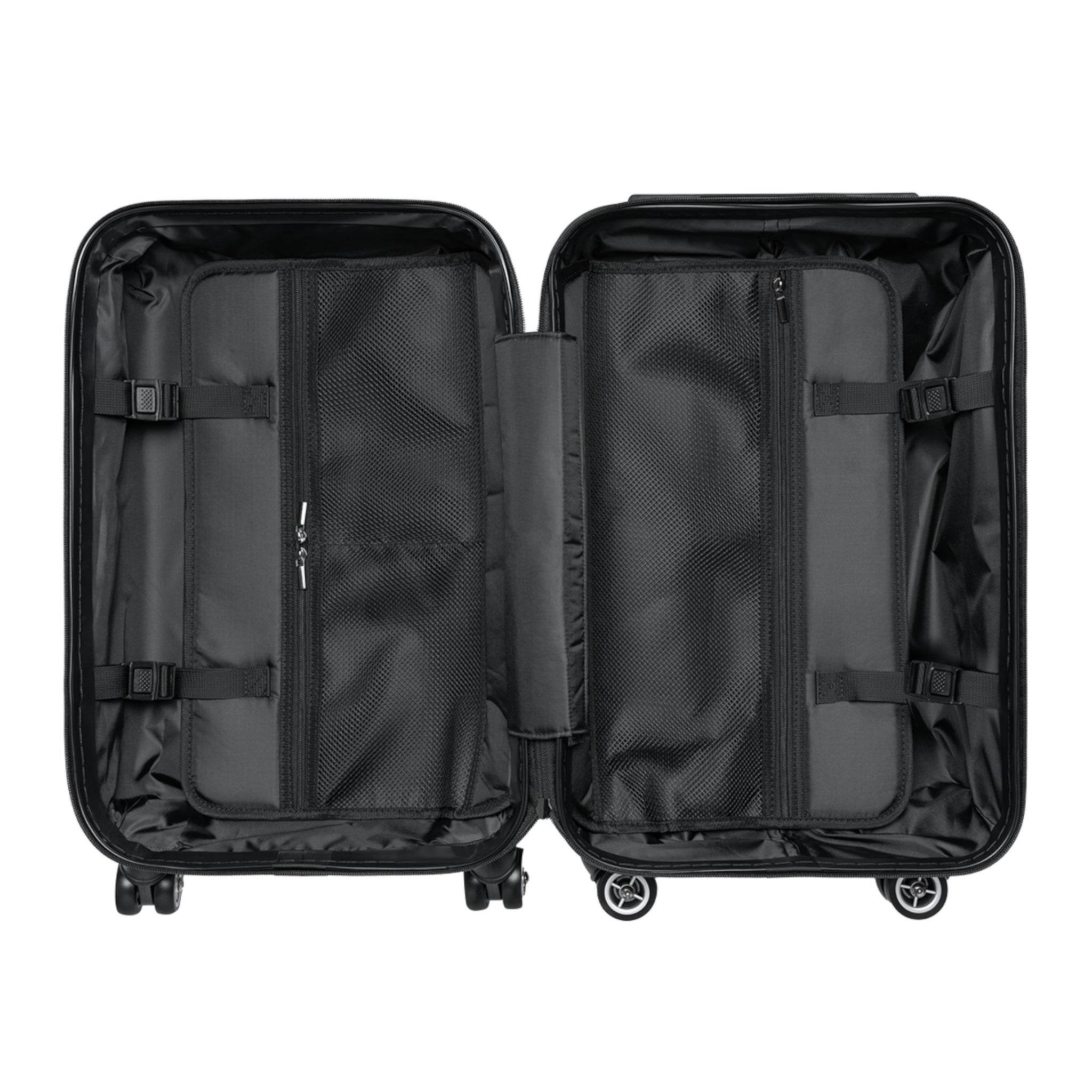 Champagne City Suitcase – Luxurious Black & Gold Travel Luggage with Red Rose Design
