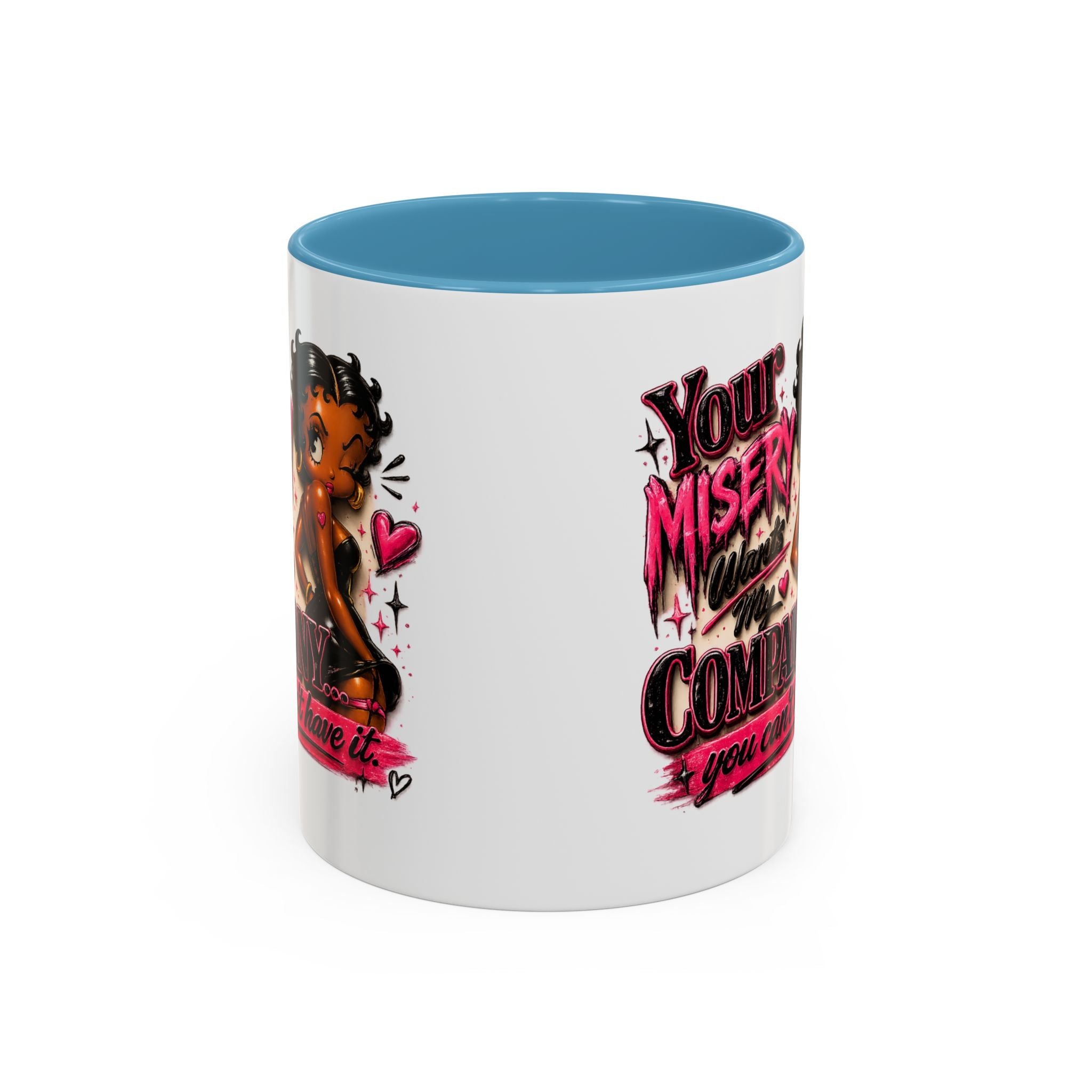 Accent Coffee Mug — "Your Misery Wants My Company" Retro Pin-Up Coffee Mug (11/15oz)
