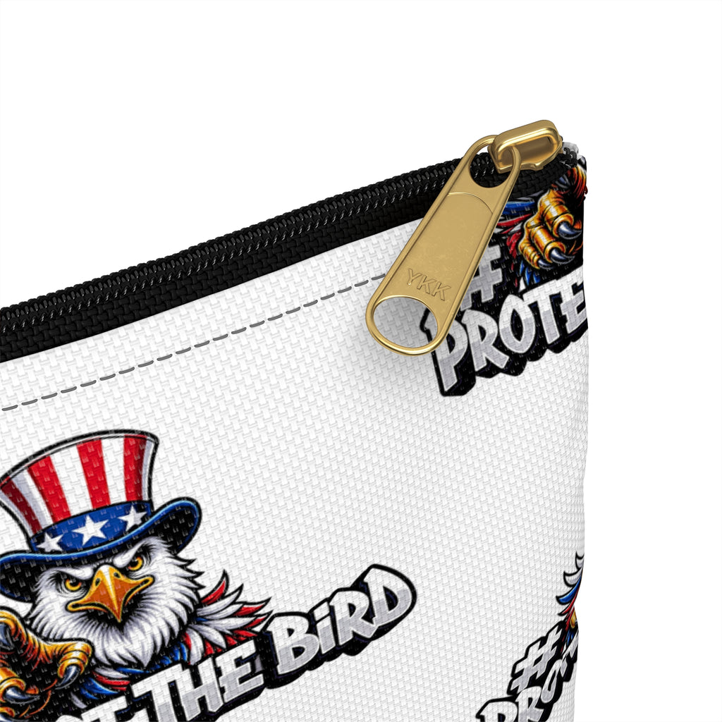 Protect the Bird Accessory Pouch — Patriotic Eagle Zip Pouch for Travel & Everyday