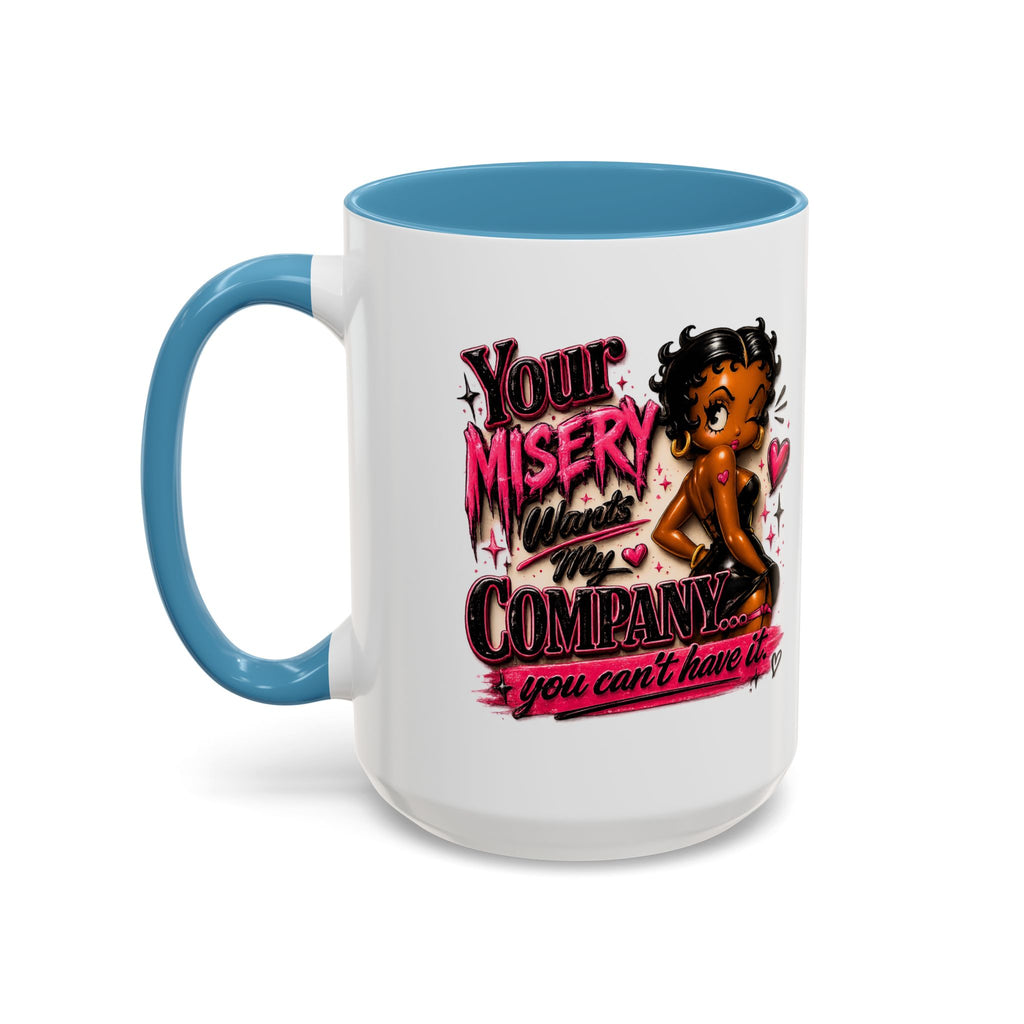 Accent Coffee Mug — "Your Misery Wants My Company" Retro Pin-Up Coffee Mug (11/15oz)