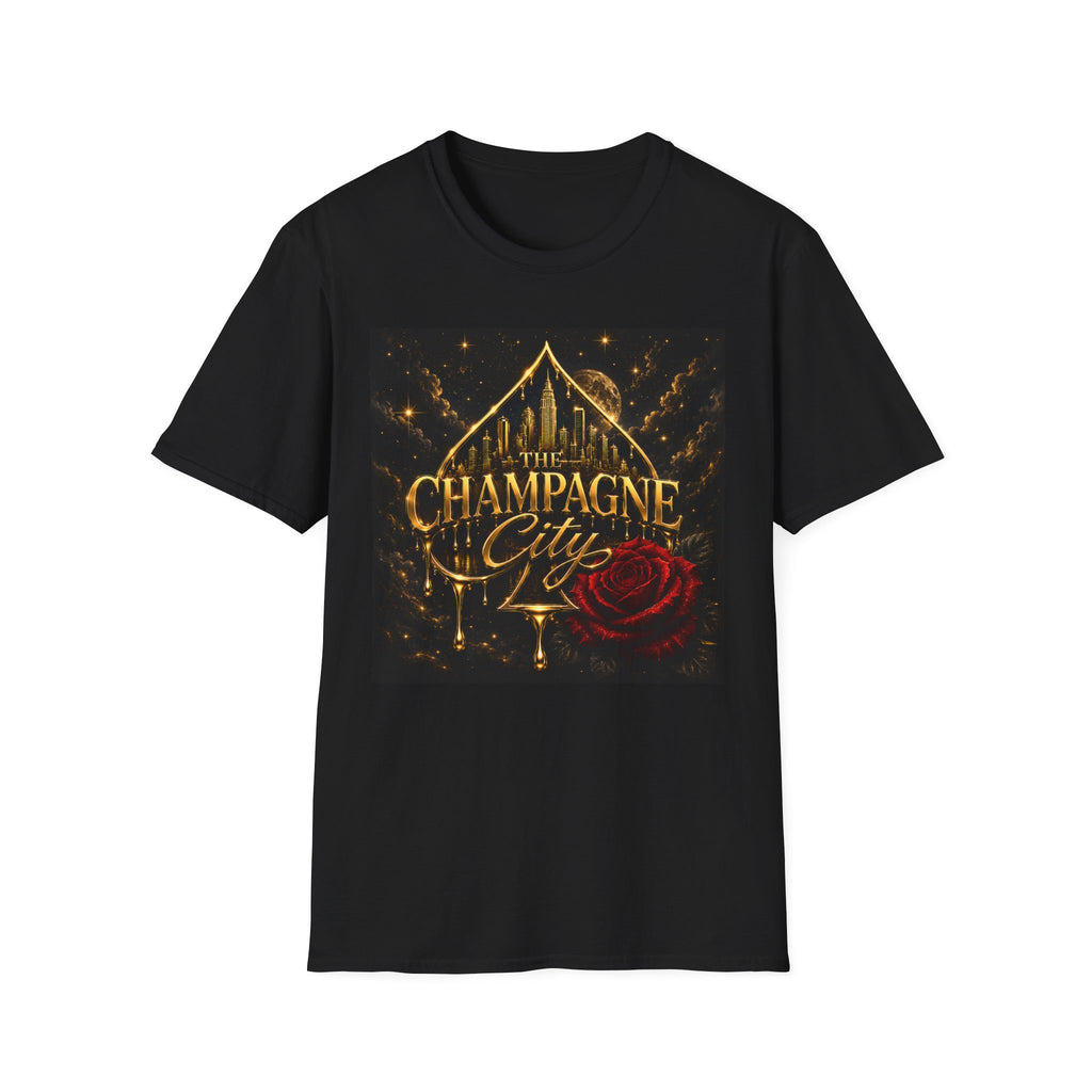 The Champagne City T-Shirt — Golden Skyline Graphic Tee