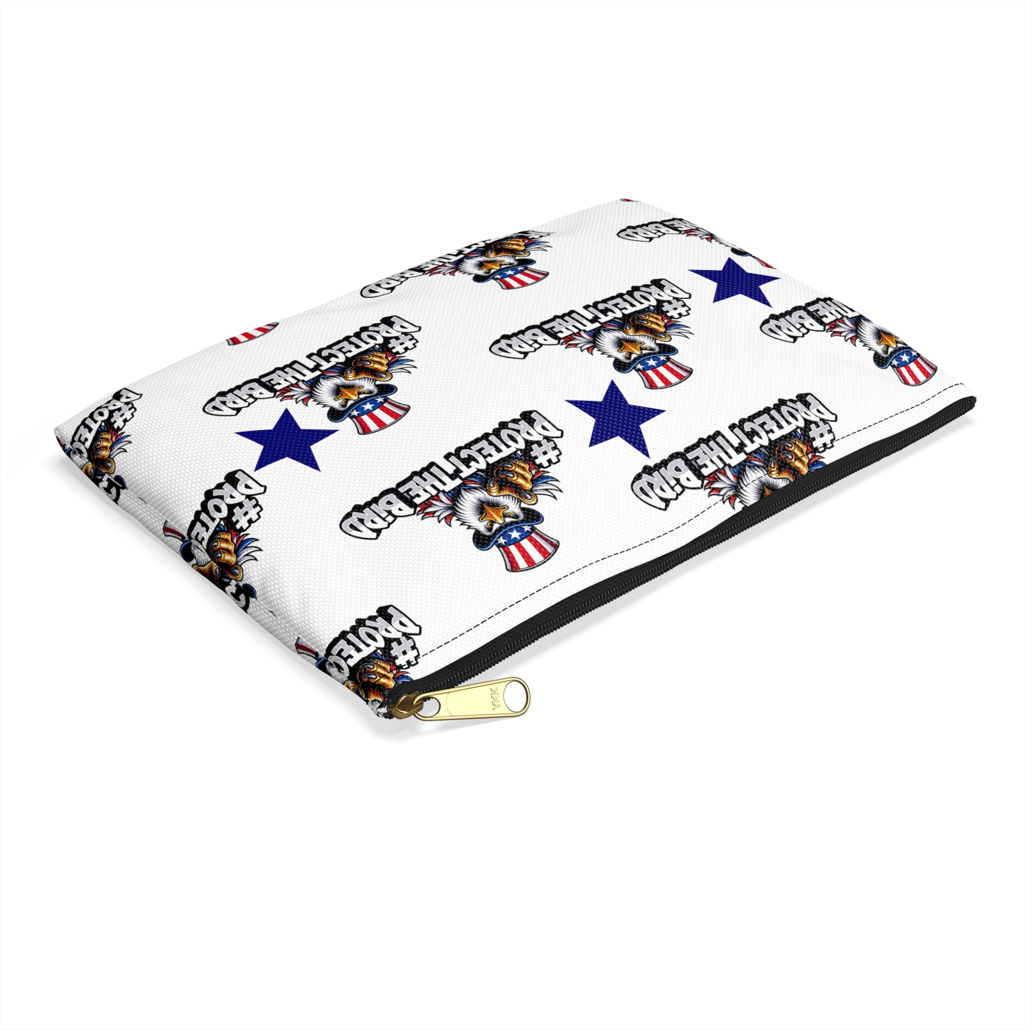 Protect the Bird Accessory Pouch — Patriotic Eagle Zip Pouch for Travel & Everyday