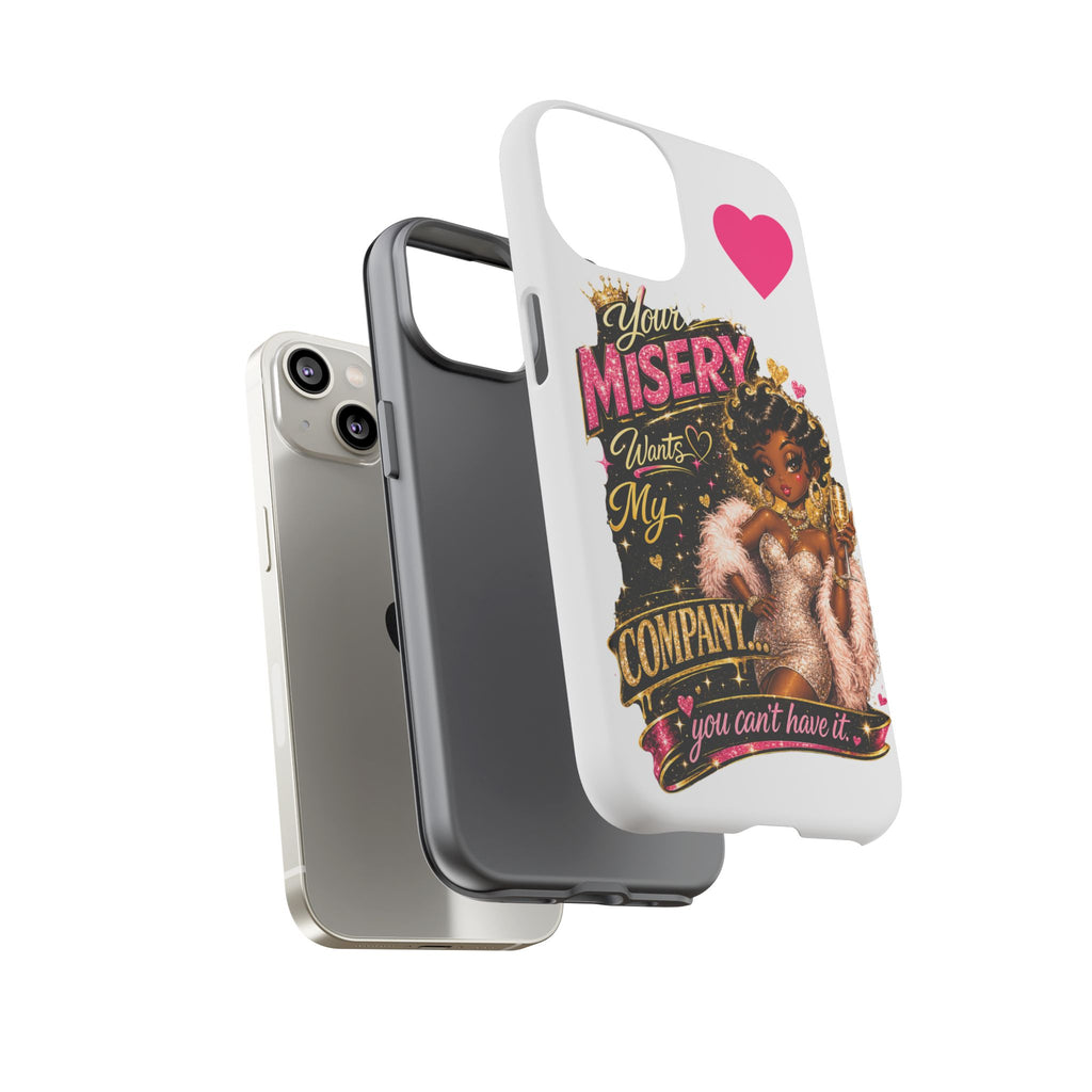 Phone Case — "Your Misery Wants My Company" Retro Graffiti Design