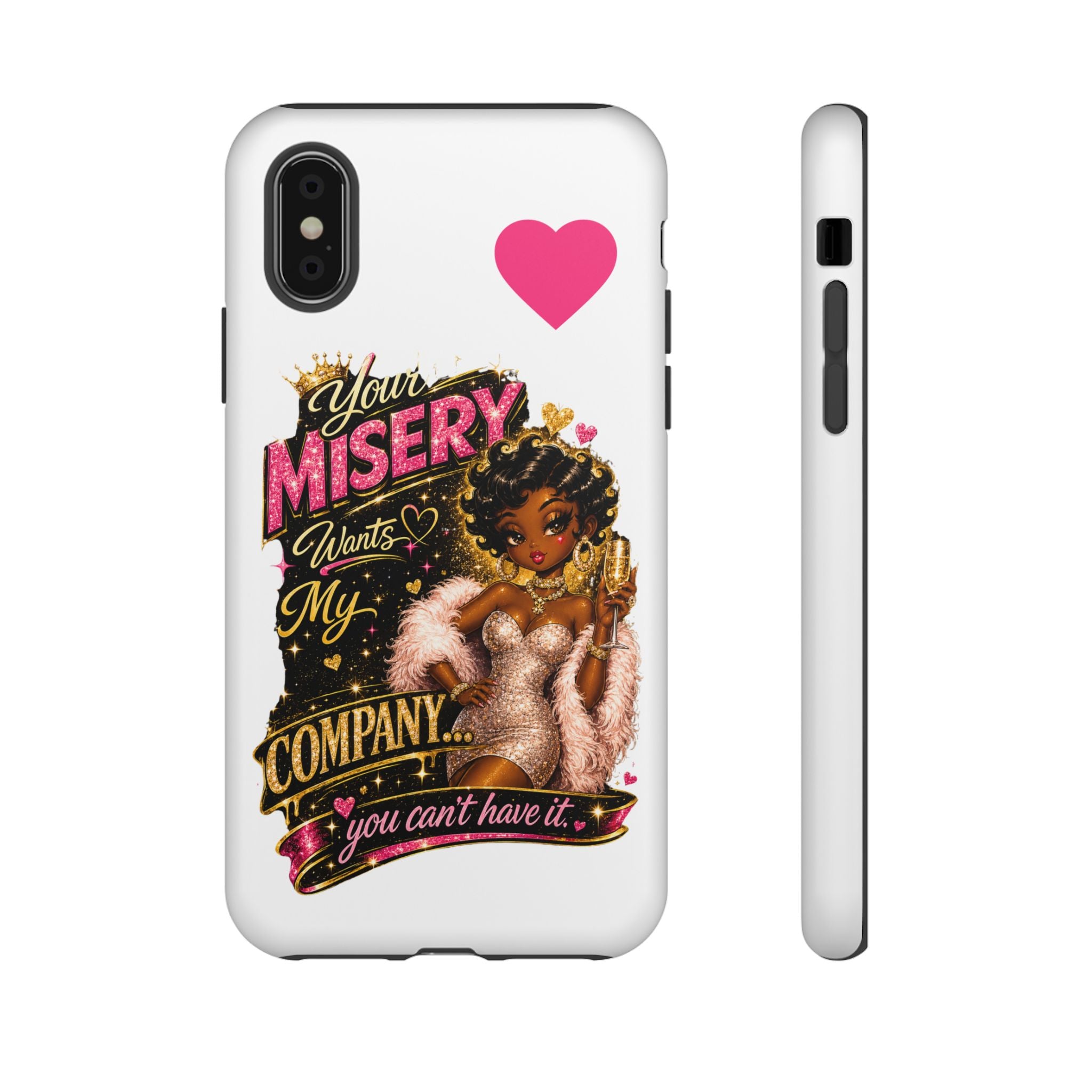 Phone Case — "Your Misery Wants My Company" Retro Graffiti Design