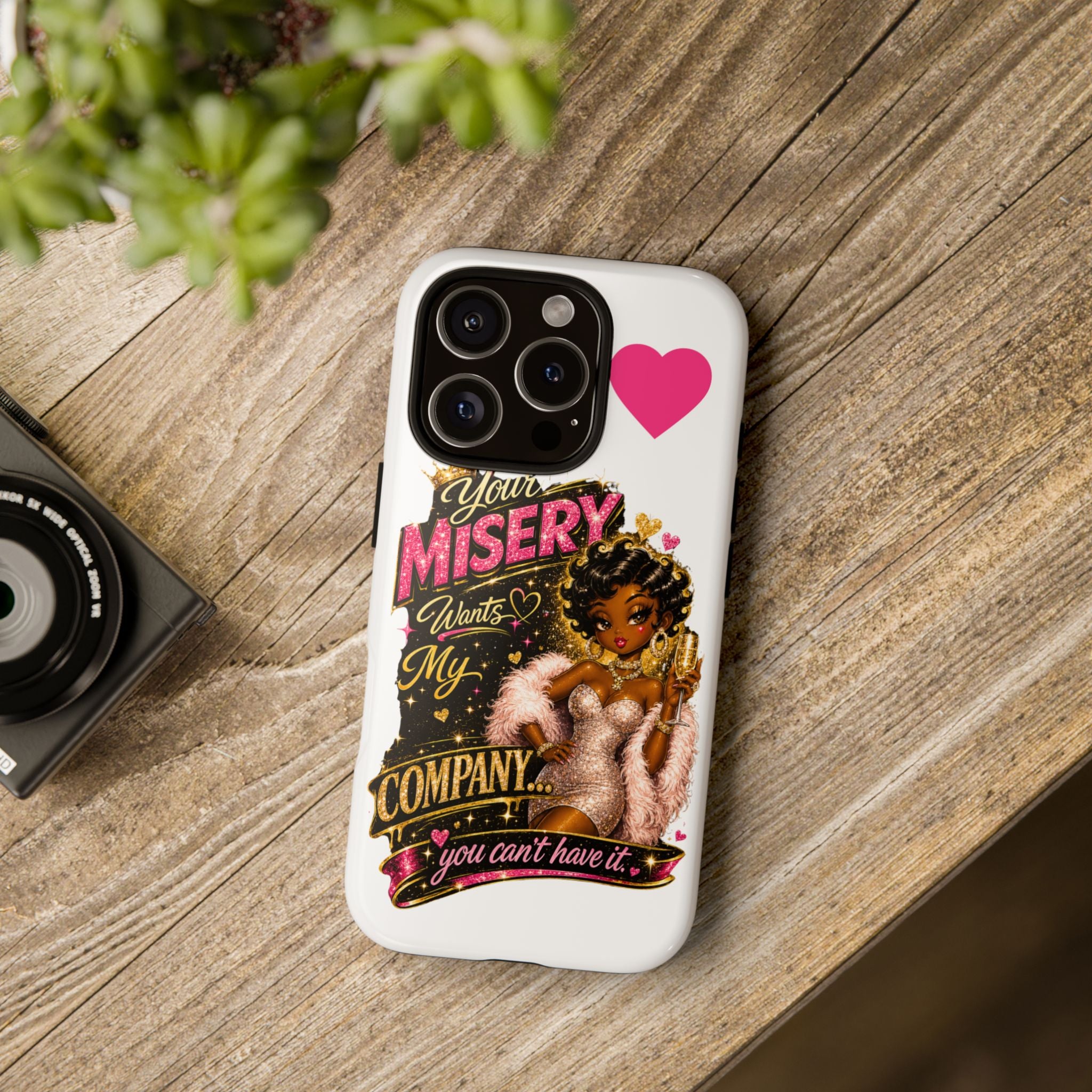 Phone Case — "Your Misery Wants My Company" Retro Graffiti Design