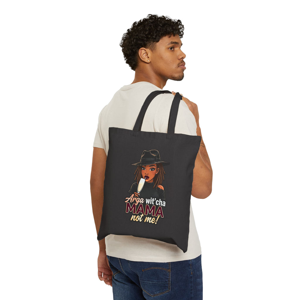 Tote Bag — Arga Witcha Mama, Not Me! Stylish Mama Witch Graphic Cotton Tote