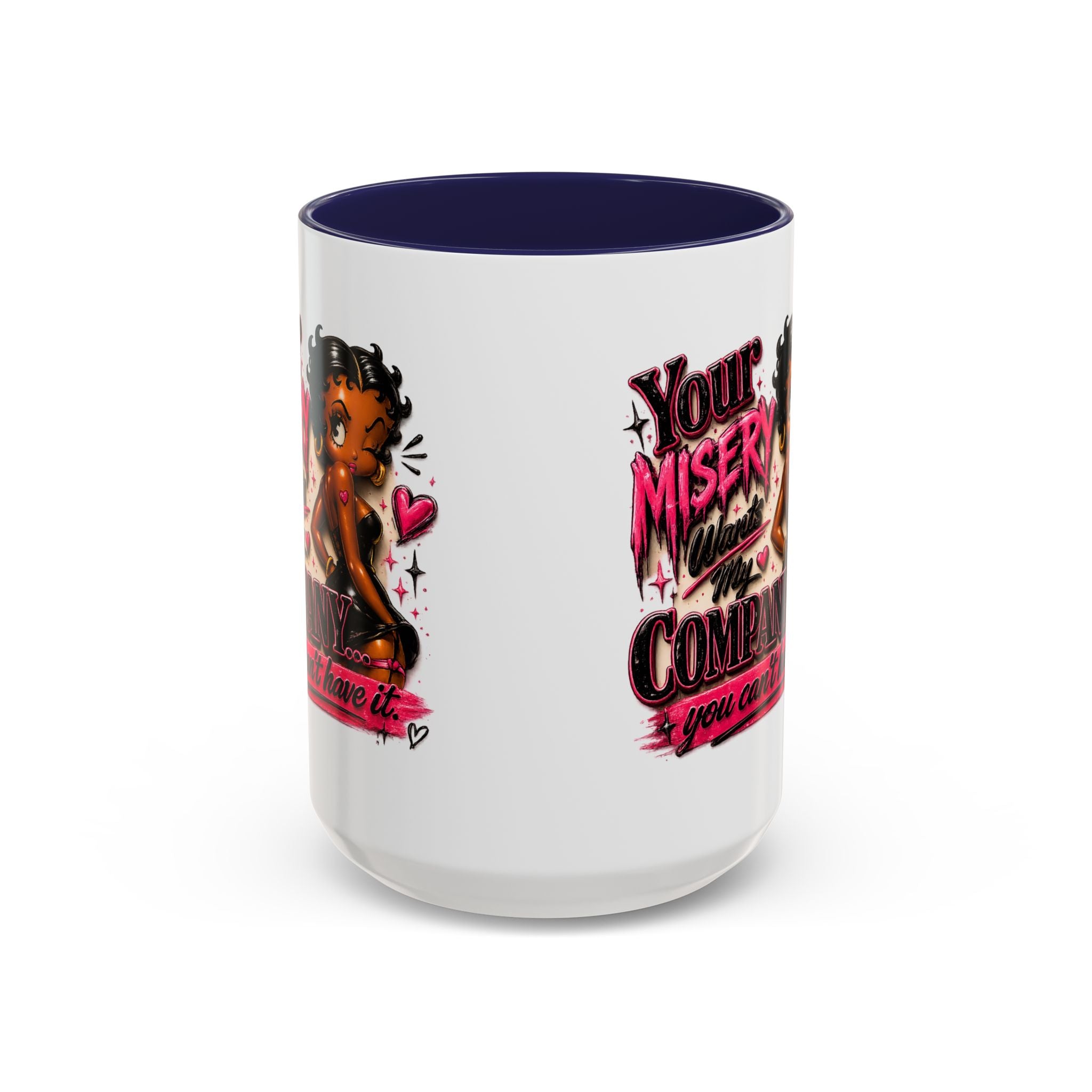 Accent Coffee Mug — "Your Misery Wants My Company" Retro Pin-Up Coffee Mug (11/15oz)