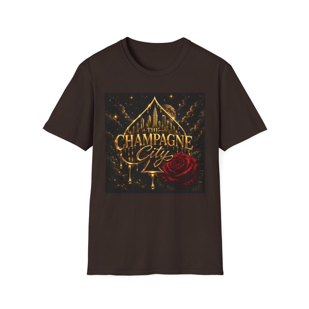 The Champagne City T-Shirt — Golden Skyline Graphic Tee
