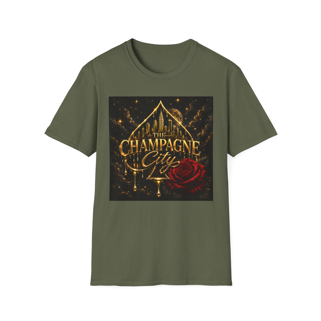 The Champagne City T-Shirt — Golden Skyline Graphic Tee