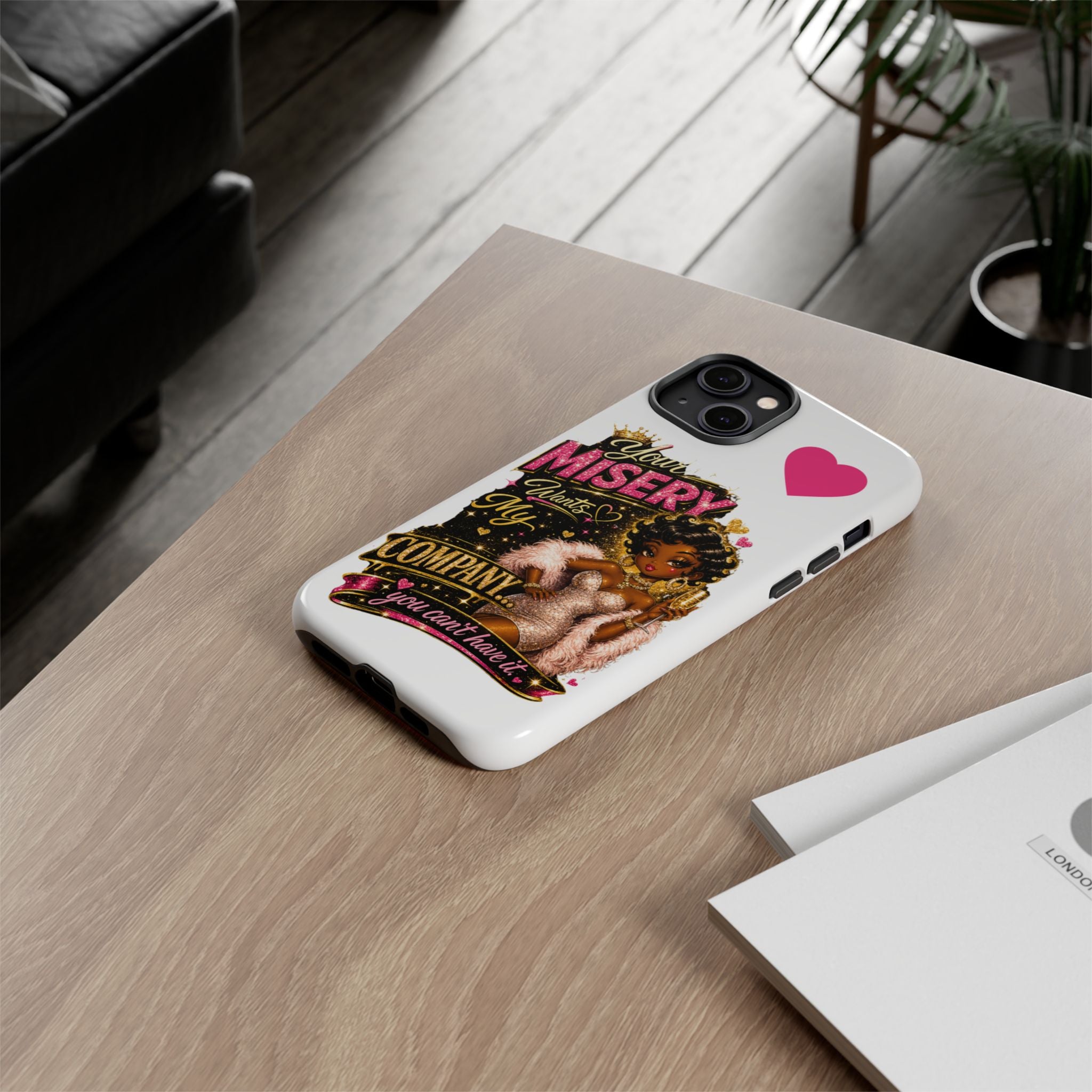 Phone Case — "Your Misery Wants My Company" Retro Graffiti Design