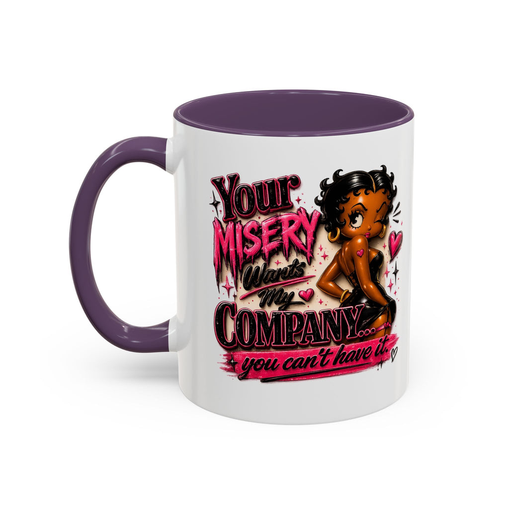 Accent Coffee Mug — "Your Misery Wants My Company" Retro Pin-Up Coffee Mug (11/15oz)