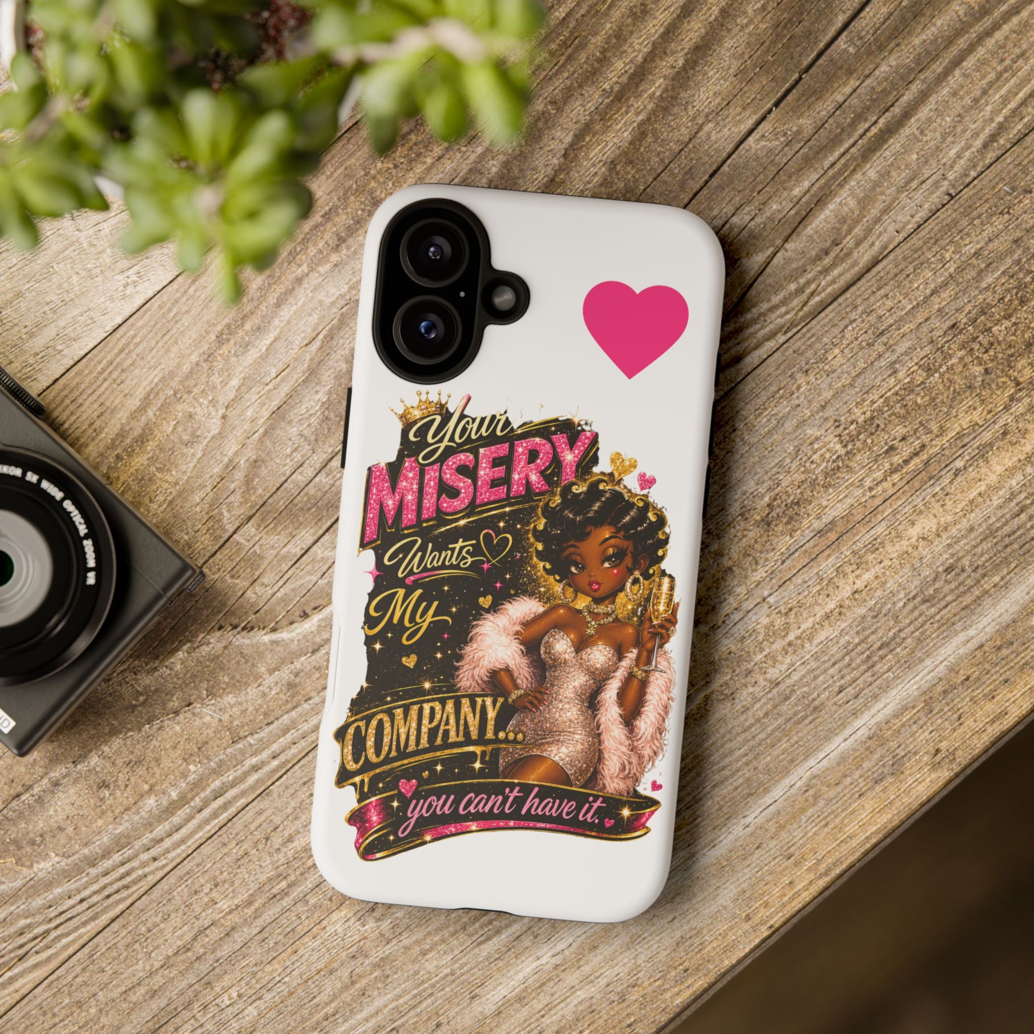 Phone Case — "Your Misery Wants My Company" Retro Graffiti Design