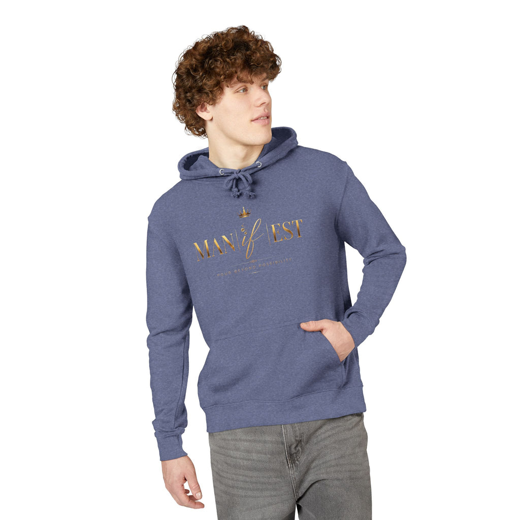 Manifest Hoodie — 'MANIFEST' Motivational Pullover with Gold Script