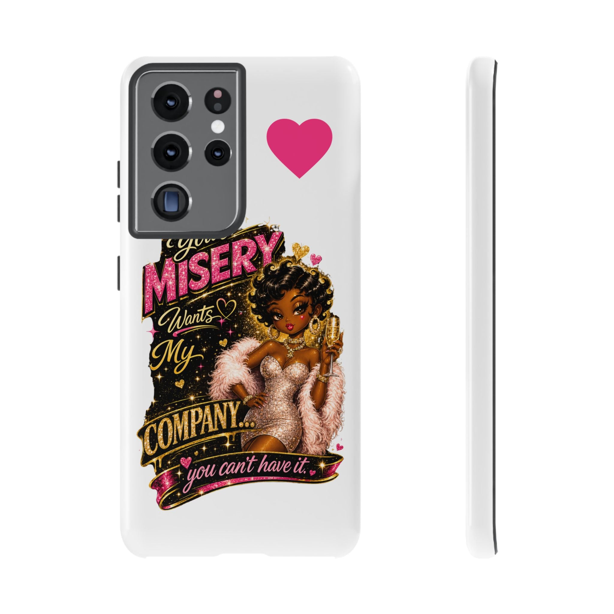 Phone Case — "Your Misery Wants My Company" Retro Graffiti Design